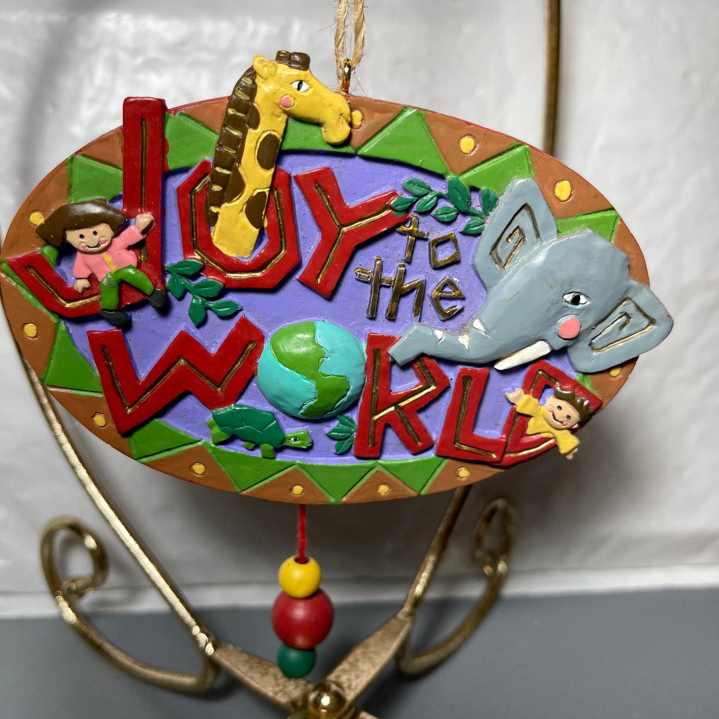 Joy To The World CARE By Midwest Of Cannon Falls Zoo Animals Porcelain Ornament