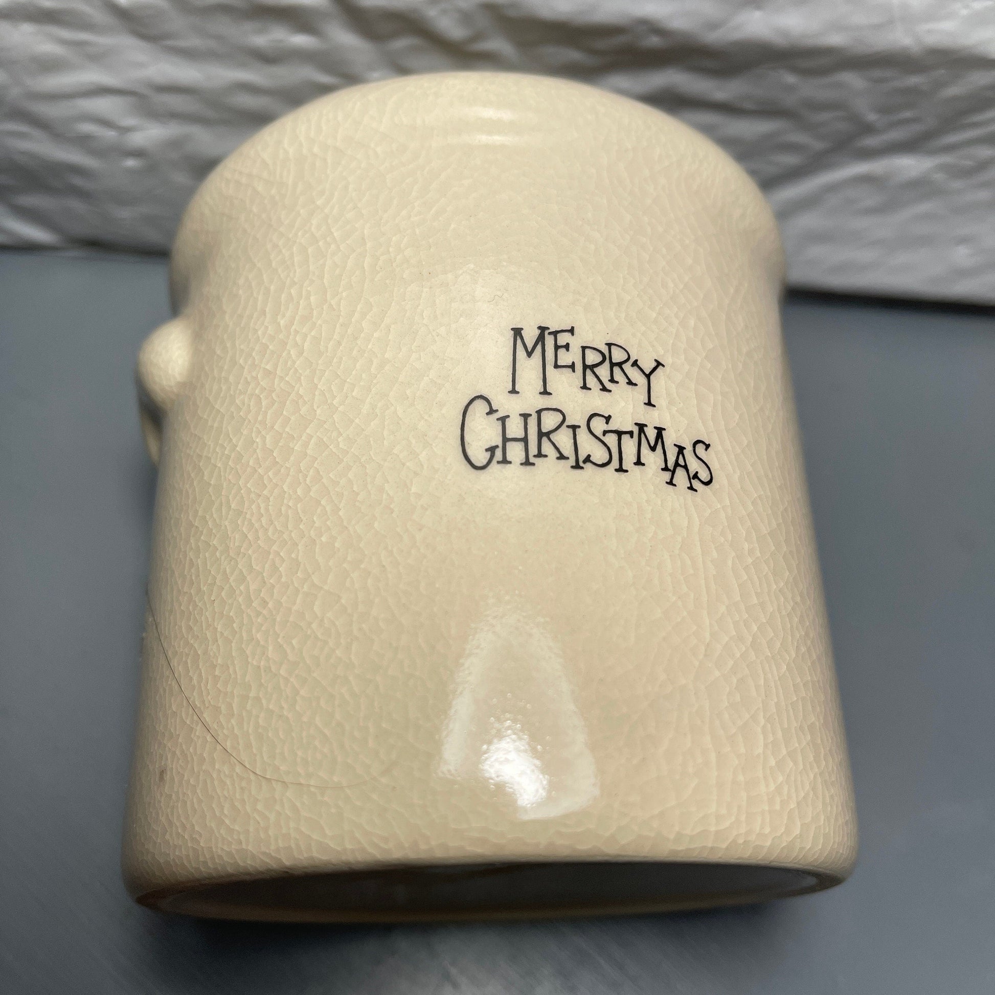 Merry Christmas To All Patriotic Snowman Vintage Candle Crock with Lid
