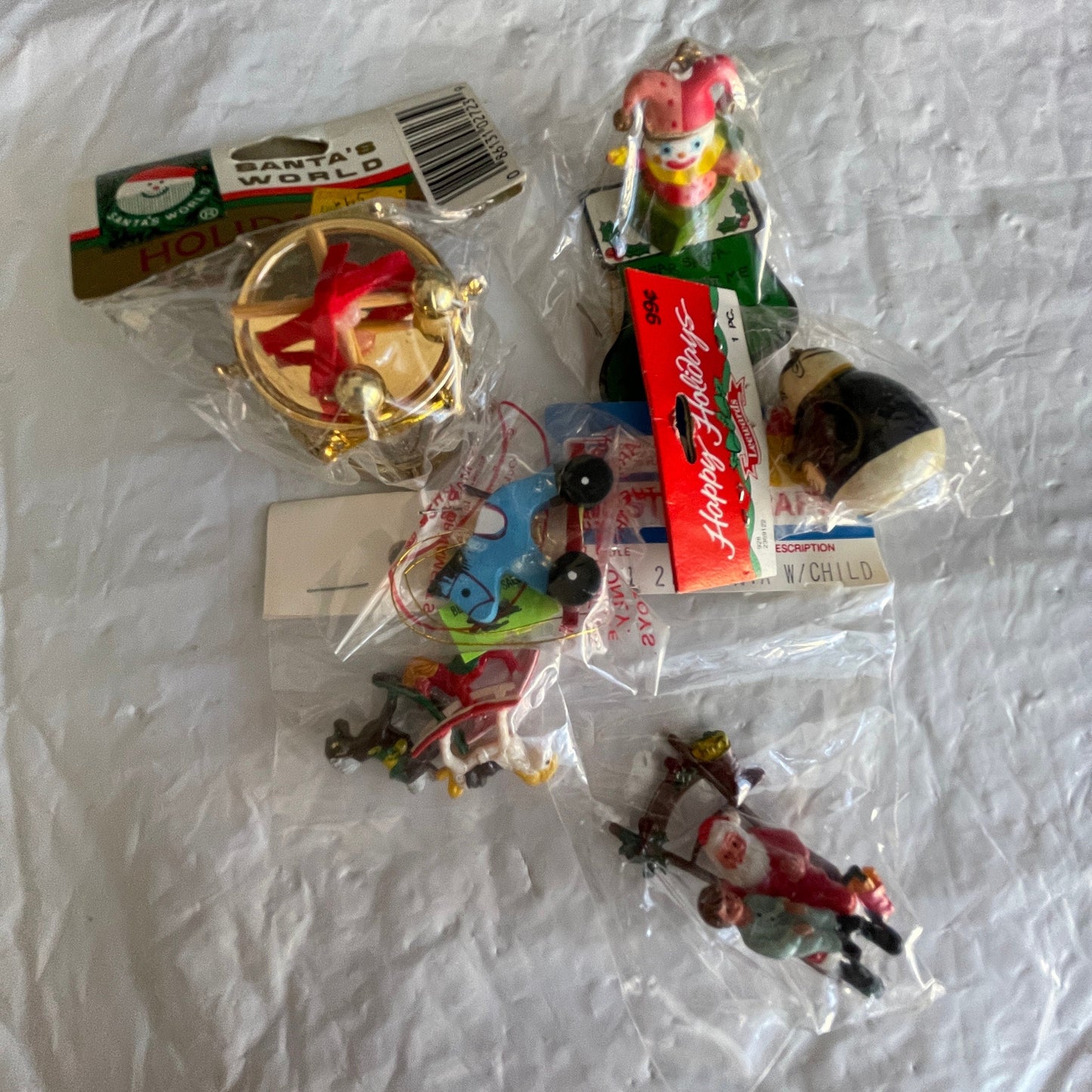 Cute Little Miniature Set Of 6 Vintage Ornaments See Pictures For Details