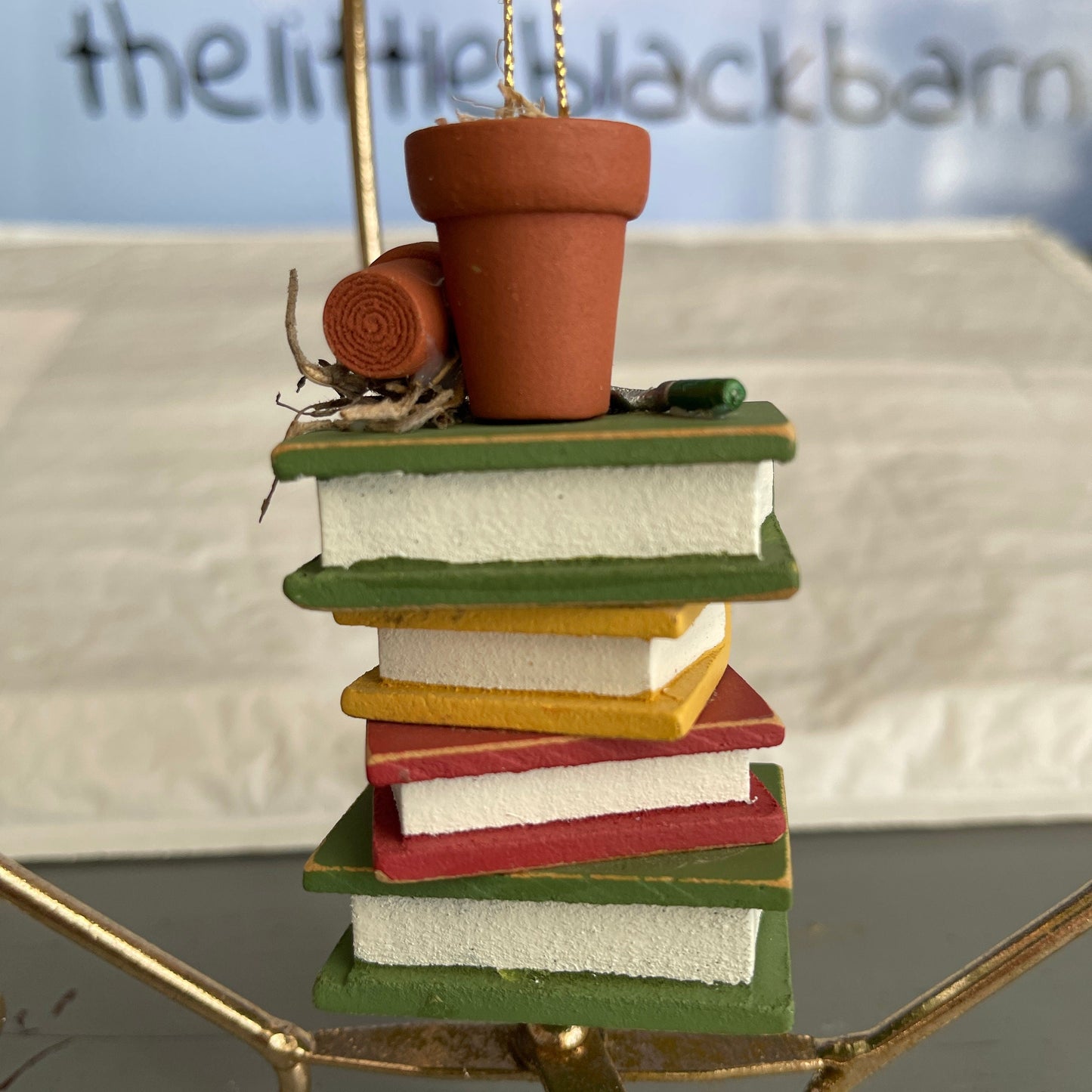 Gardners Know The Best DIRT! Stack Of Books Christmas Ornament