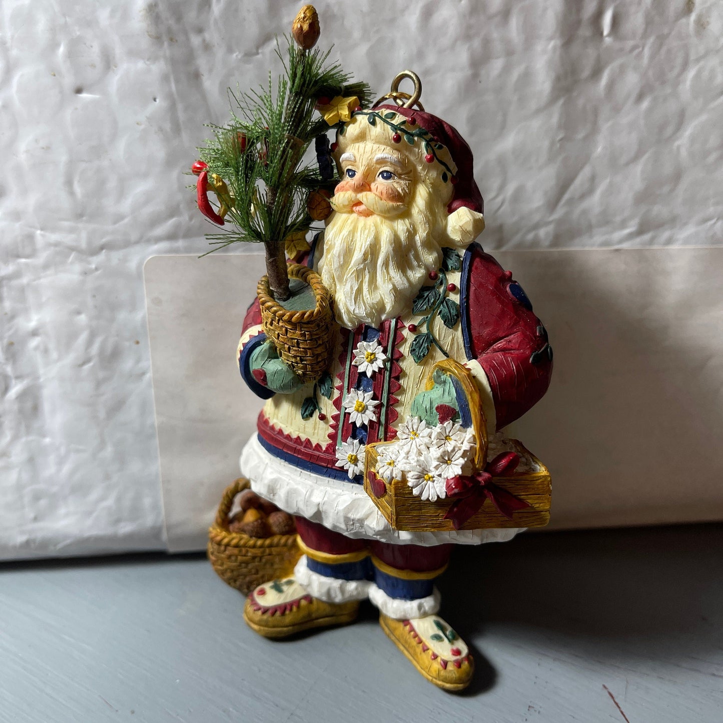 Demdeo Santa Clause with Christmas Tree Plant By Kathy Killip Ornament