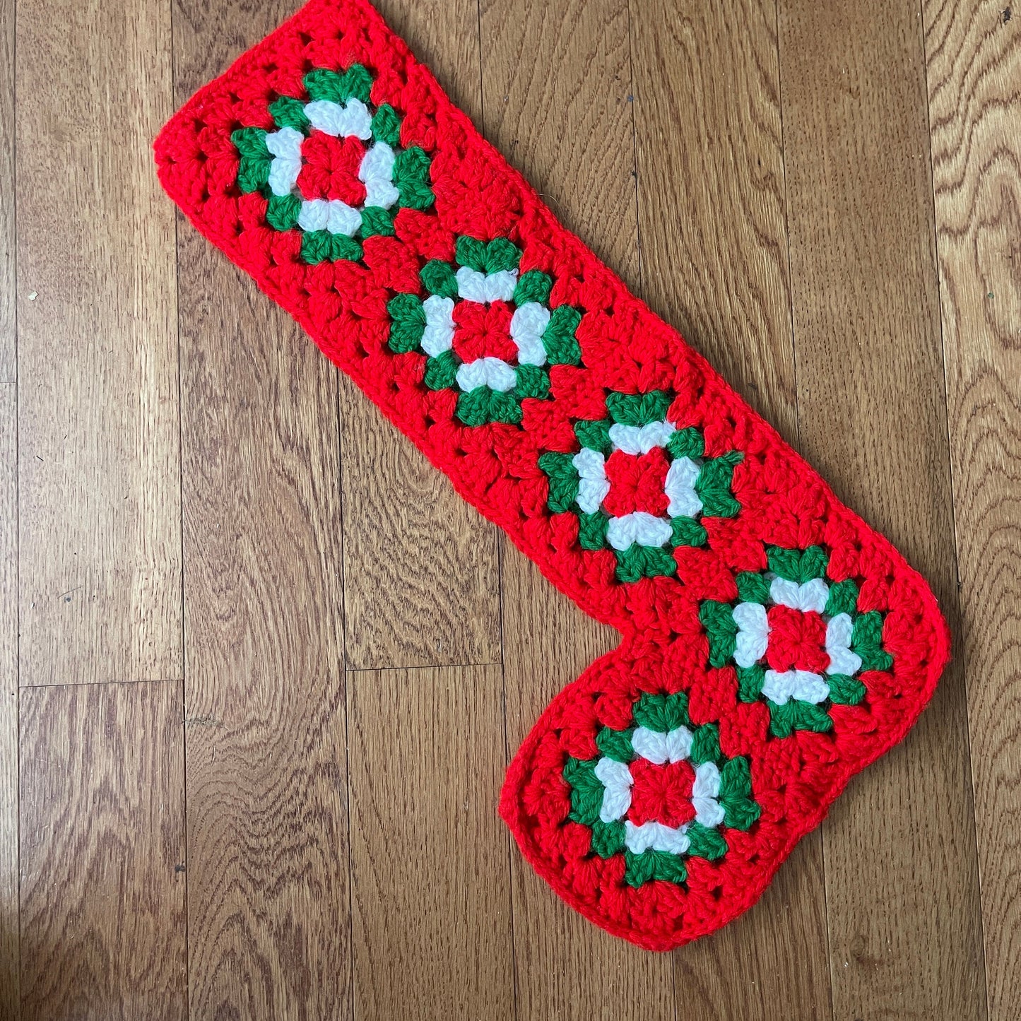 Hand Knitted/Crocheted Set Of 2 Vintage Collectible Christmas Stockings Cottagecore Decor*