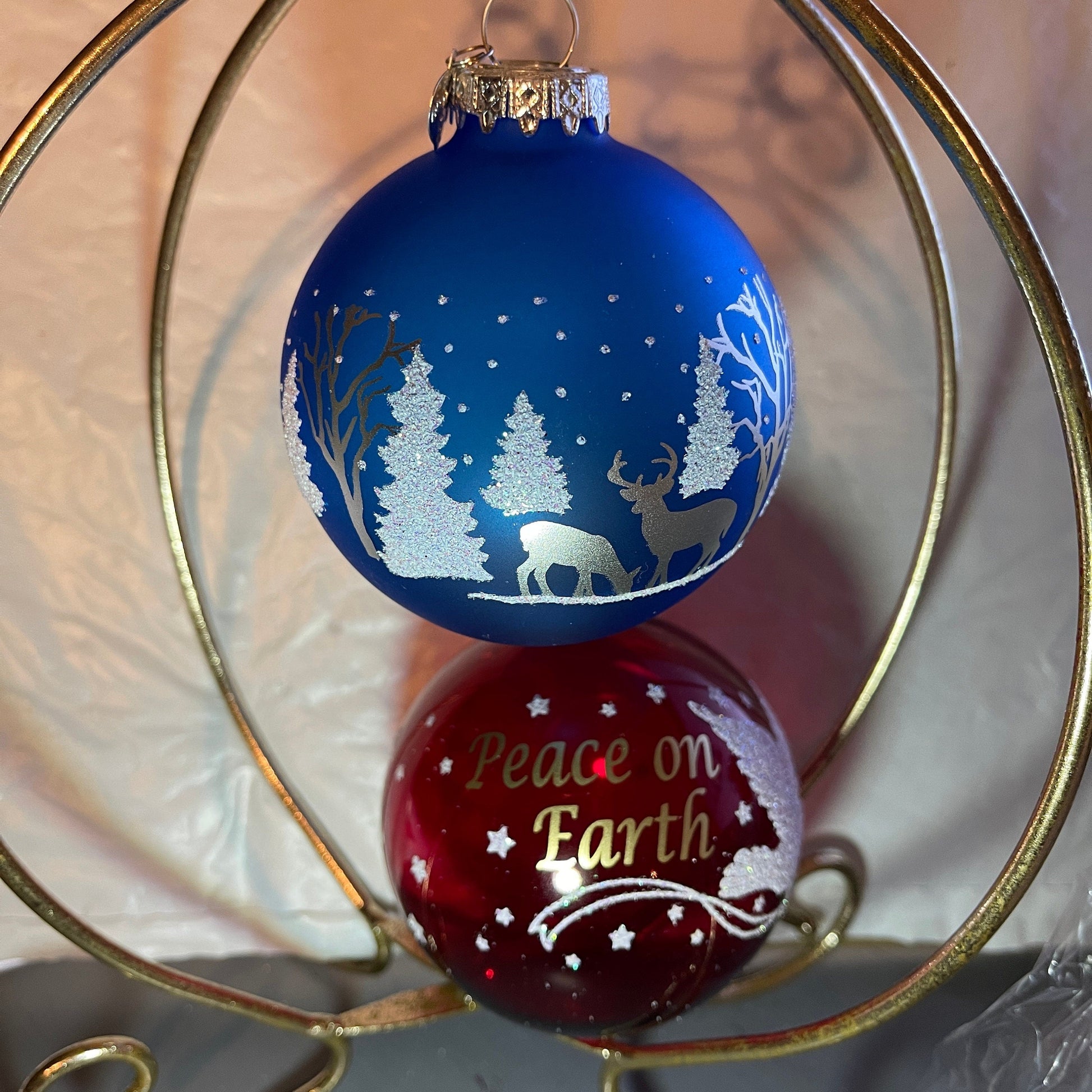 Bronner's Christmas Wonderland Choice Of 2 Beautiful Glass Ball Christmas Ornaments