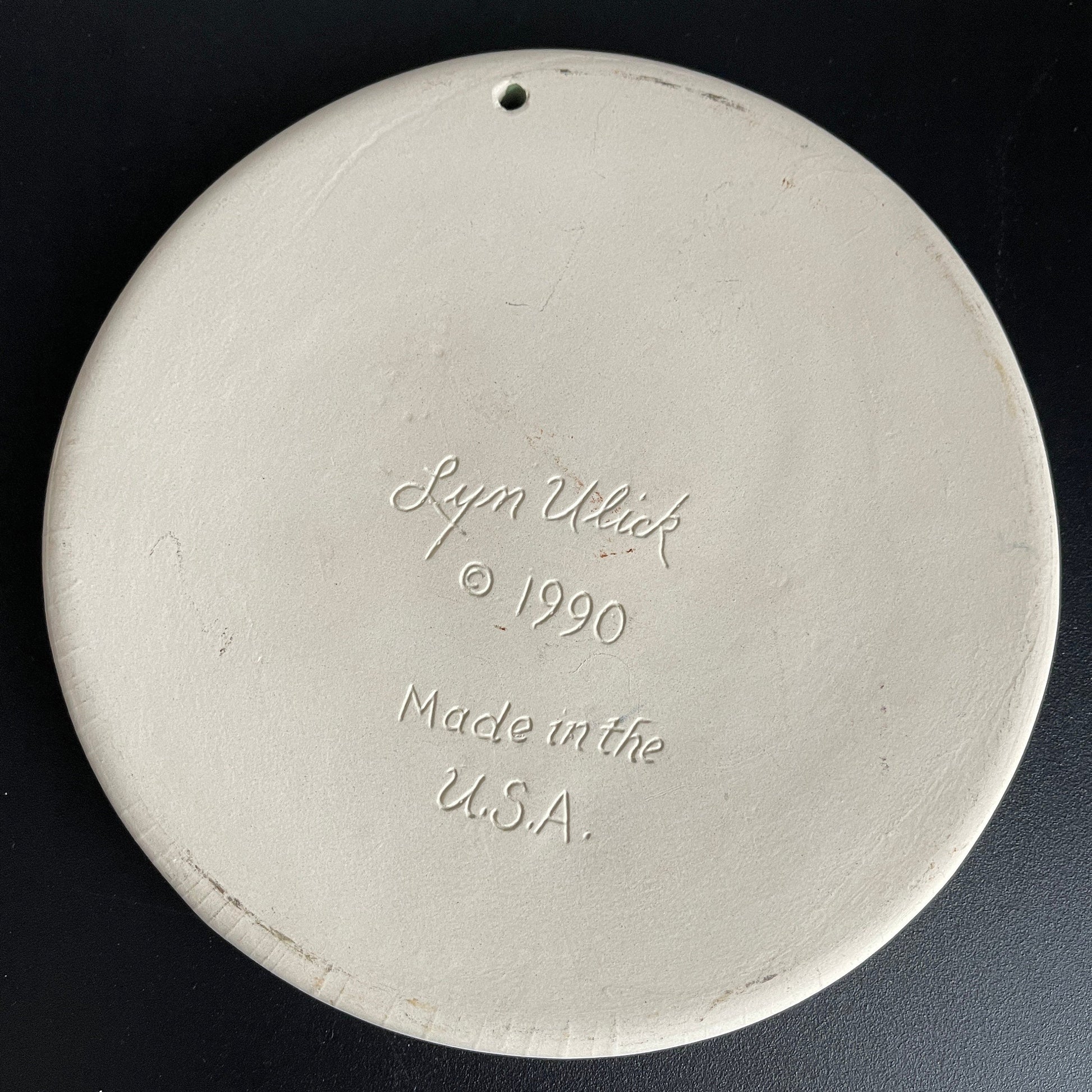 Lyn Ulick Holiday Bread Warmer Celebrate Family & Friends Vintage 1990 Stoneware Trivet Collectible Wall Hanging