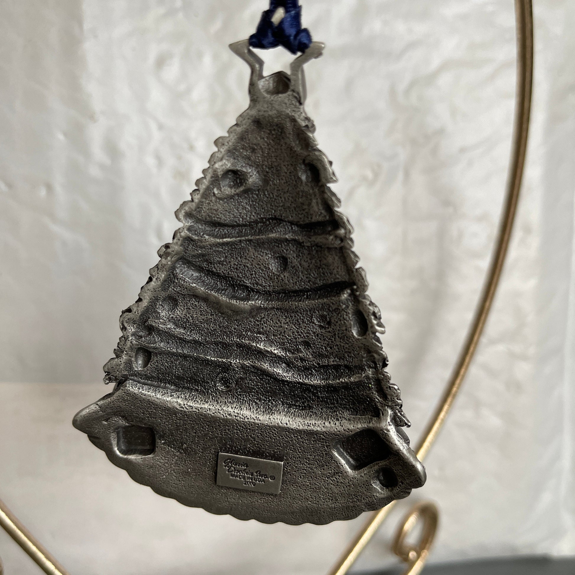 Pewter Gloria Duchin Seasons Greeting Christmas Tree Ornament