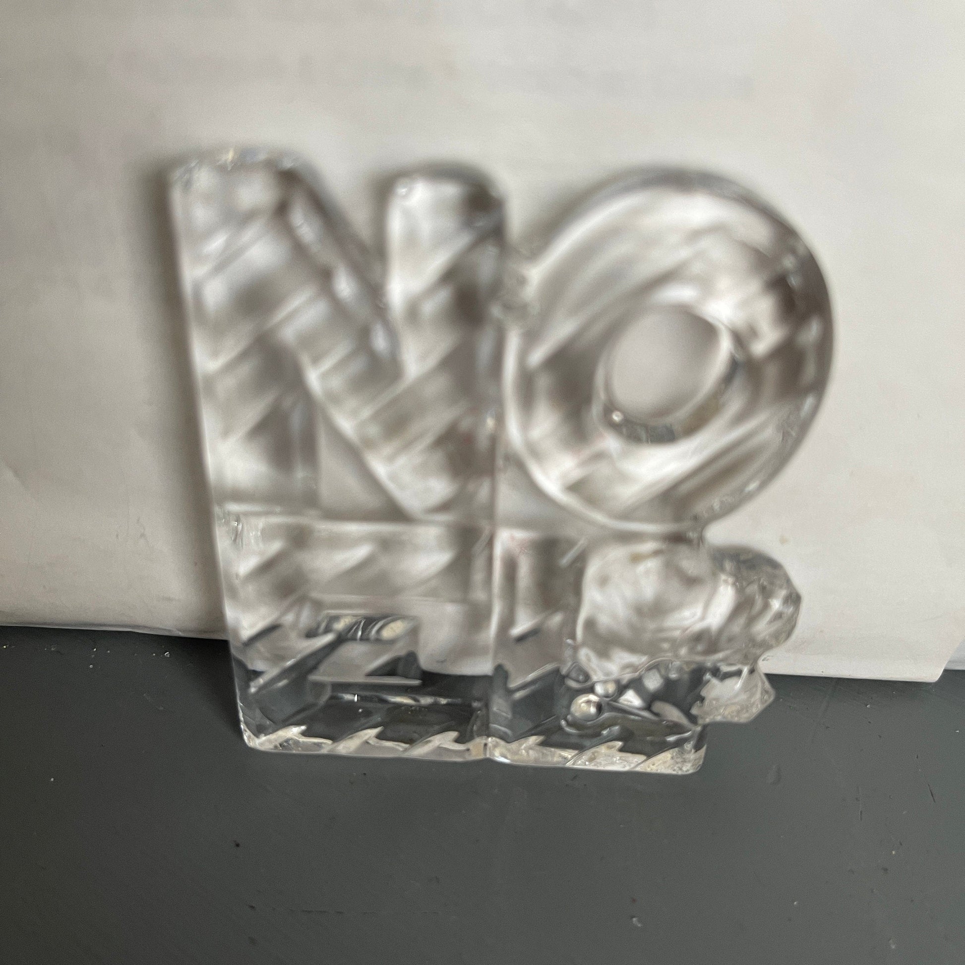 Gorham NOEL Clear Glass Christmas Tree Ornament