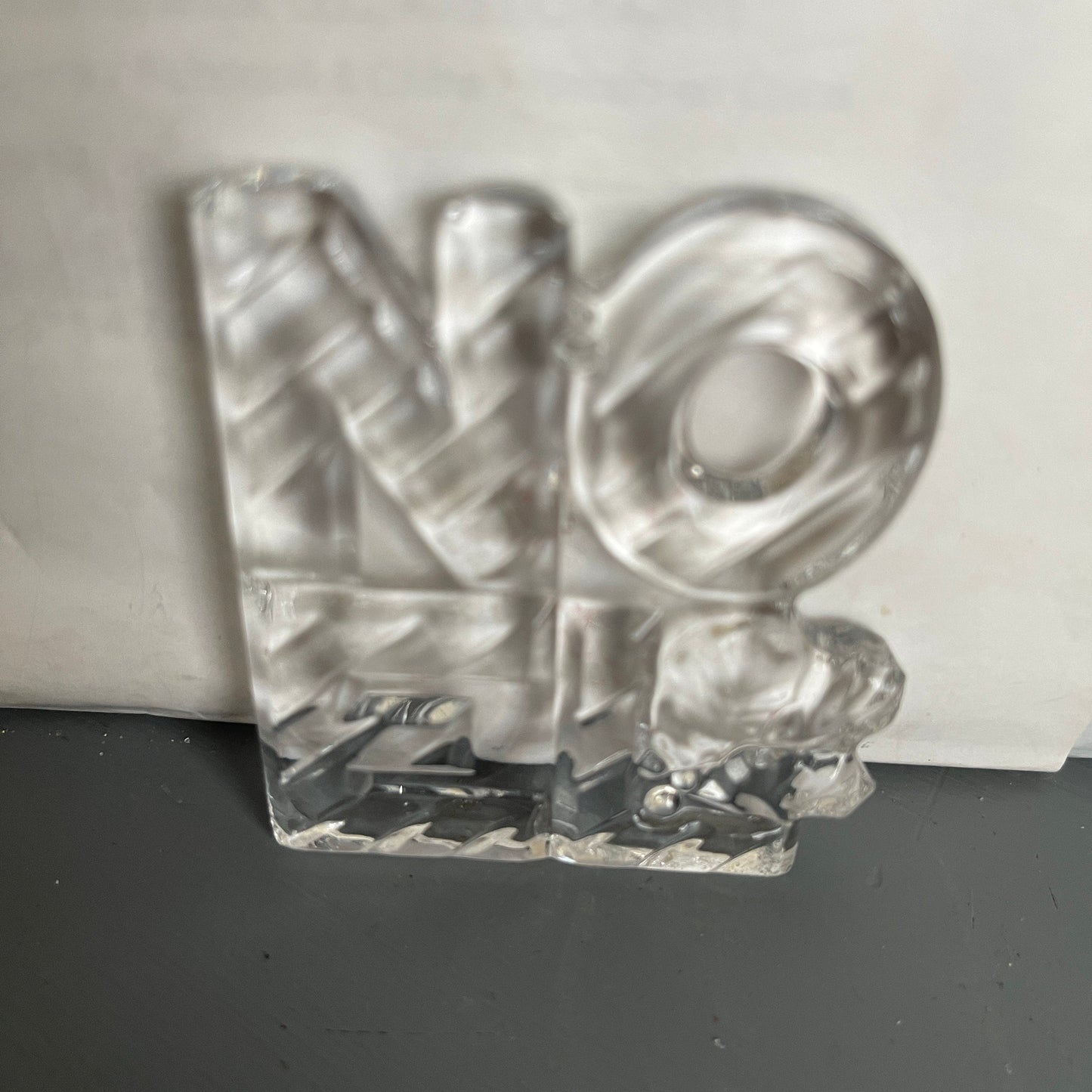 Gorham NOEL Clear Glass Christmas Tree Ornament