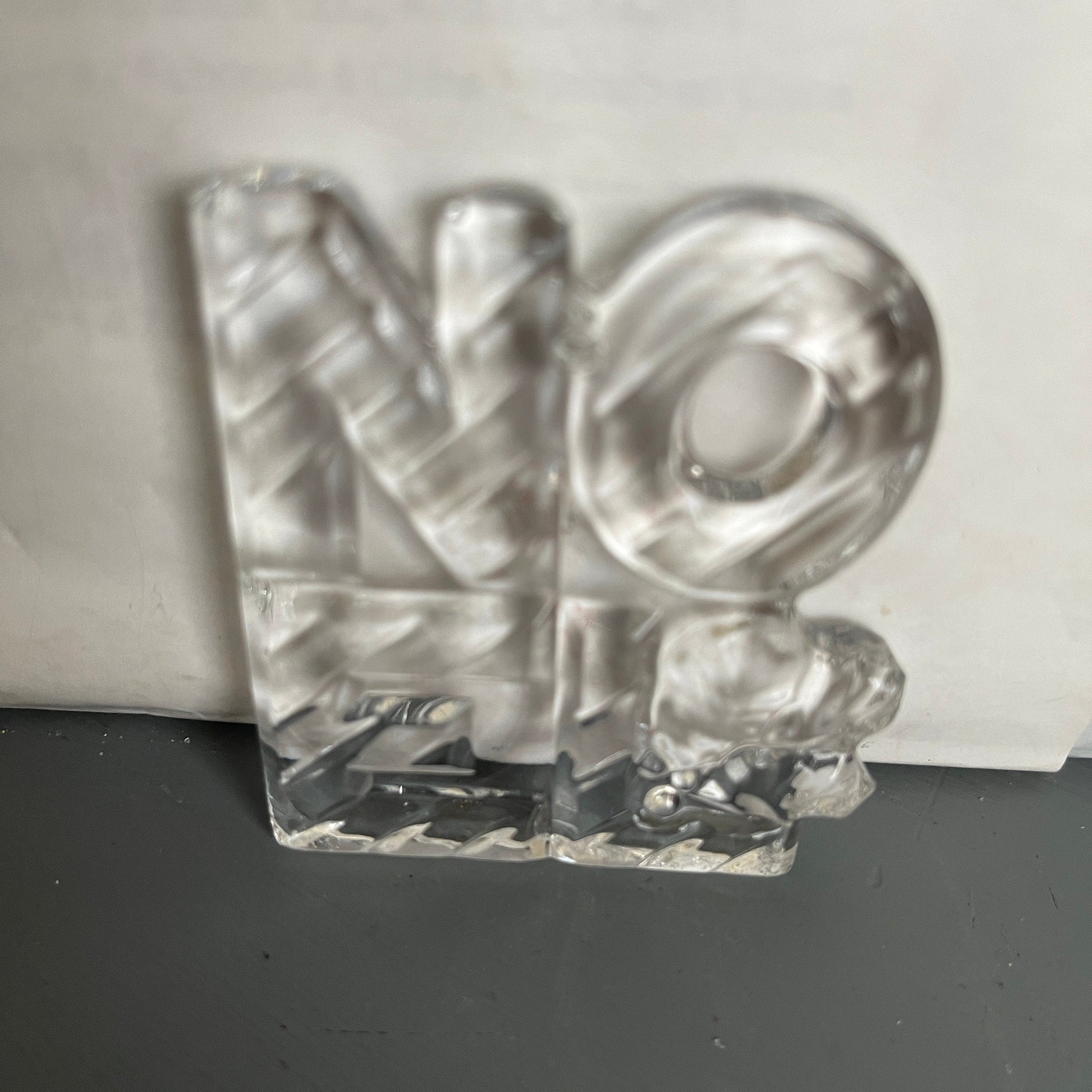Gorham NOEL Clear Glass Christmas Tree Ornament