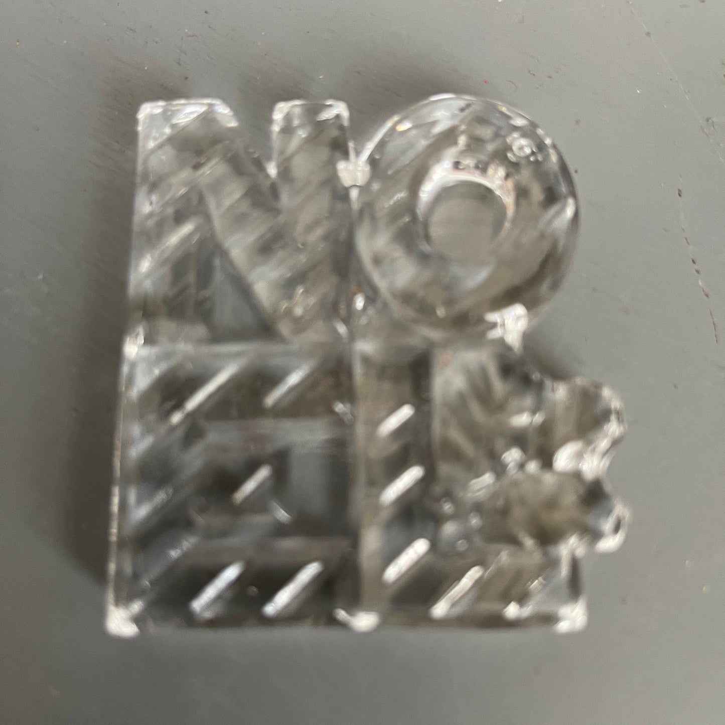 Gorham NOEL Clear Glass Christmas Tree Ornament