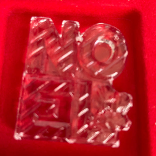 Gorham NOEL Clear Glass Christmas Tree Ornament