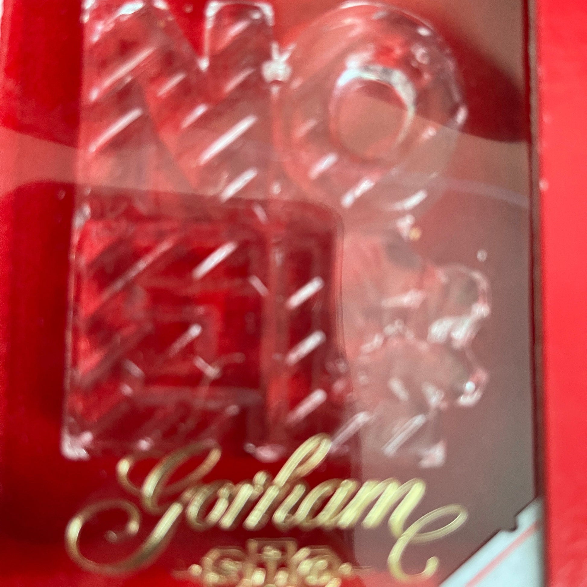 Gorham NOEL Clear Glass Christmas Tree Ornament