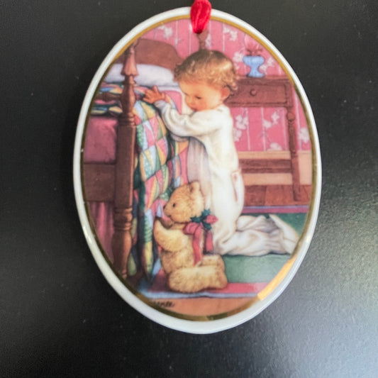 AGC Set of 2 Christmas dated 1994 porcelain  ornaments see pictures and description*