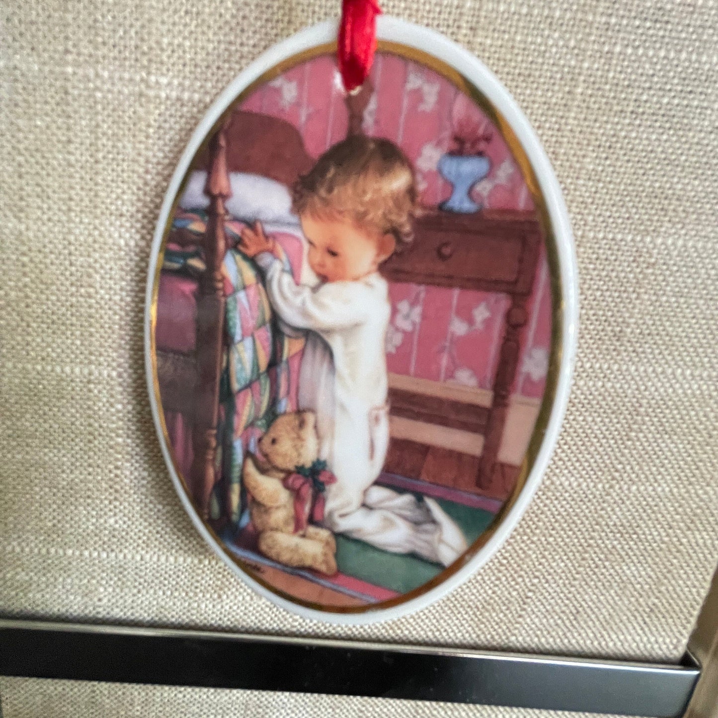 AGC Set of 2 Christmas dated 1994 porcelain ornaments see pictures and description*