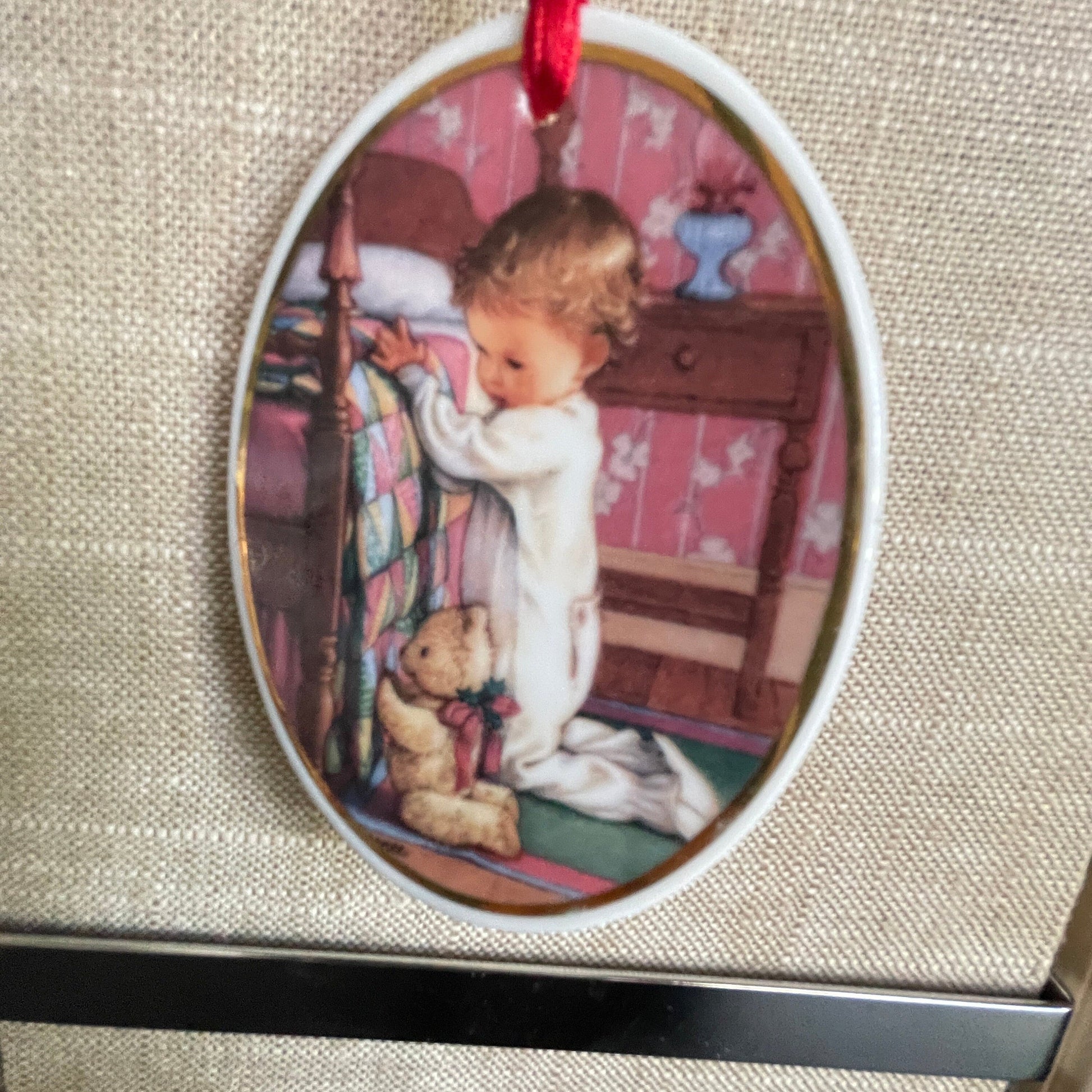 AGC Set of 2 Christmas dated 1994 porcelain  ornaments see pictures and description*