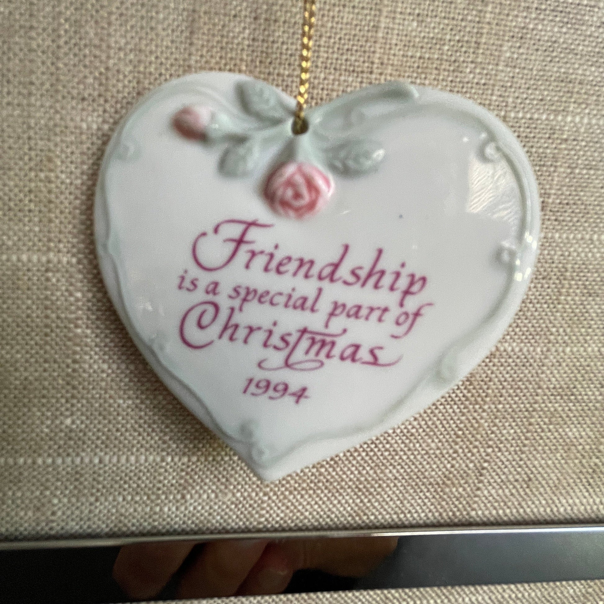 AGC Set of 2 Christmas dated 1994 porcelain  ornaments see pictures and description*