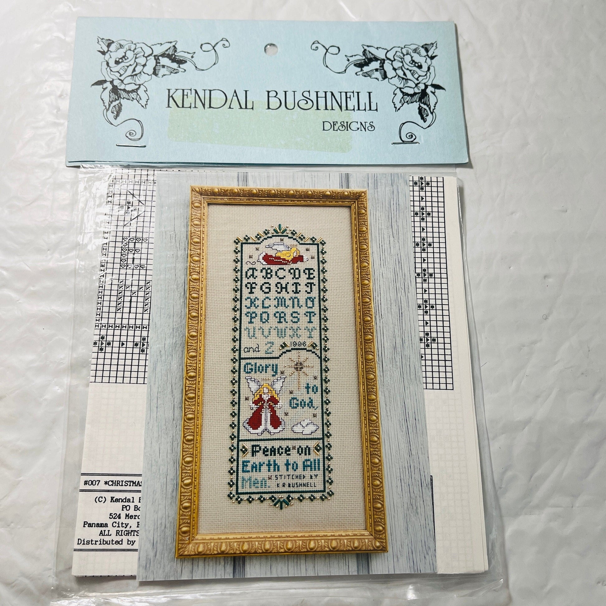 Kendal Bushnell, Christmas Angel Sampler, Vintage 1996, Counted Cross Stitch Chart*