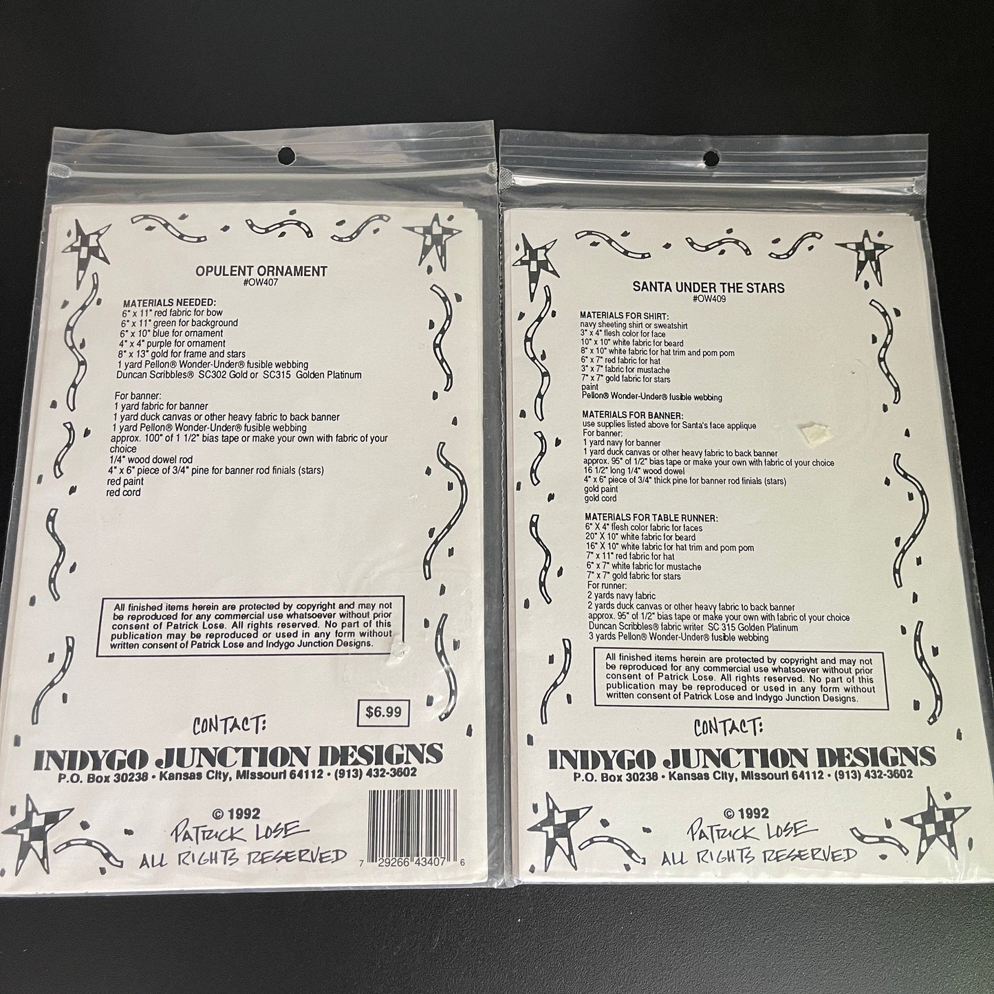 Santa under the stars and Opulent  Moment set of 2 holiday applique patterns