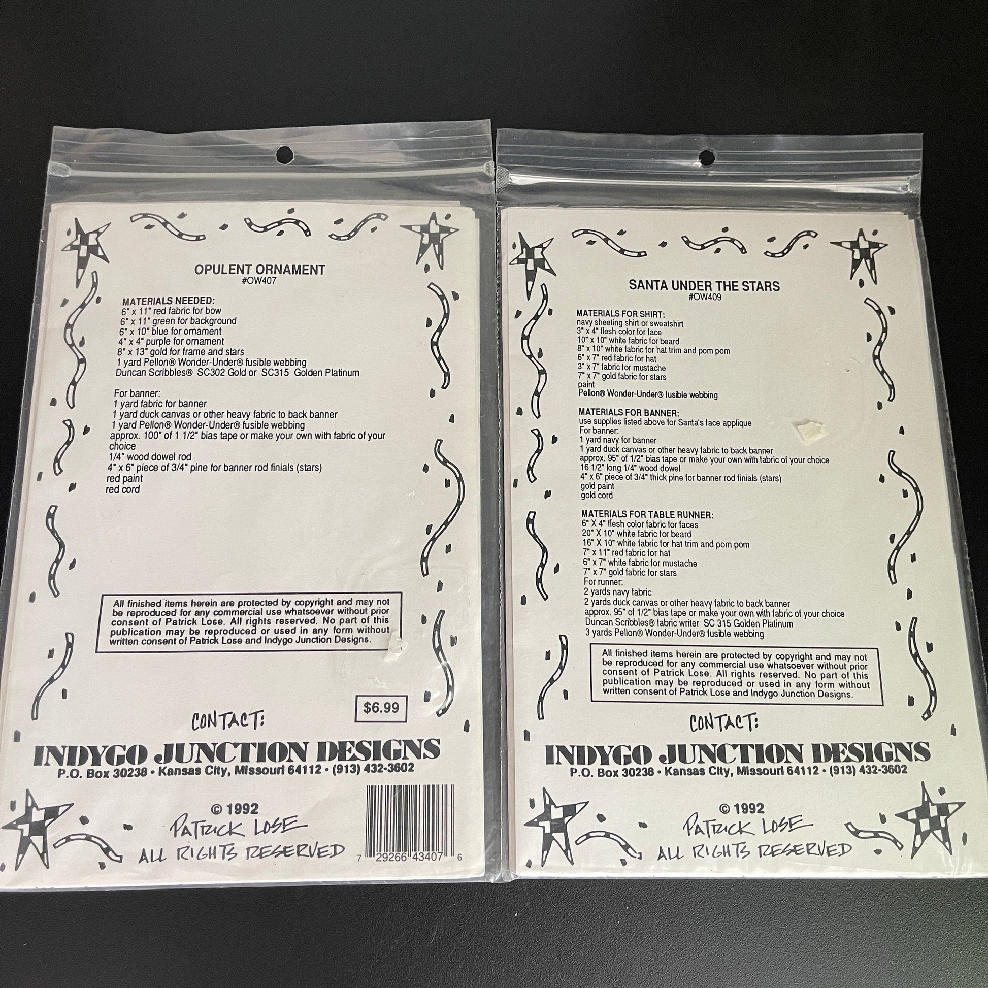 Santa under the stars and Opulent  Moment set of 2 holiday applique patterns