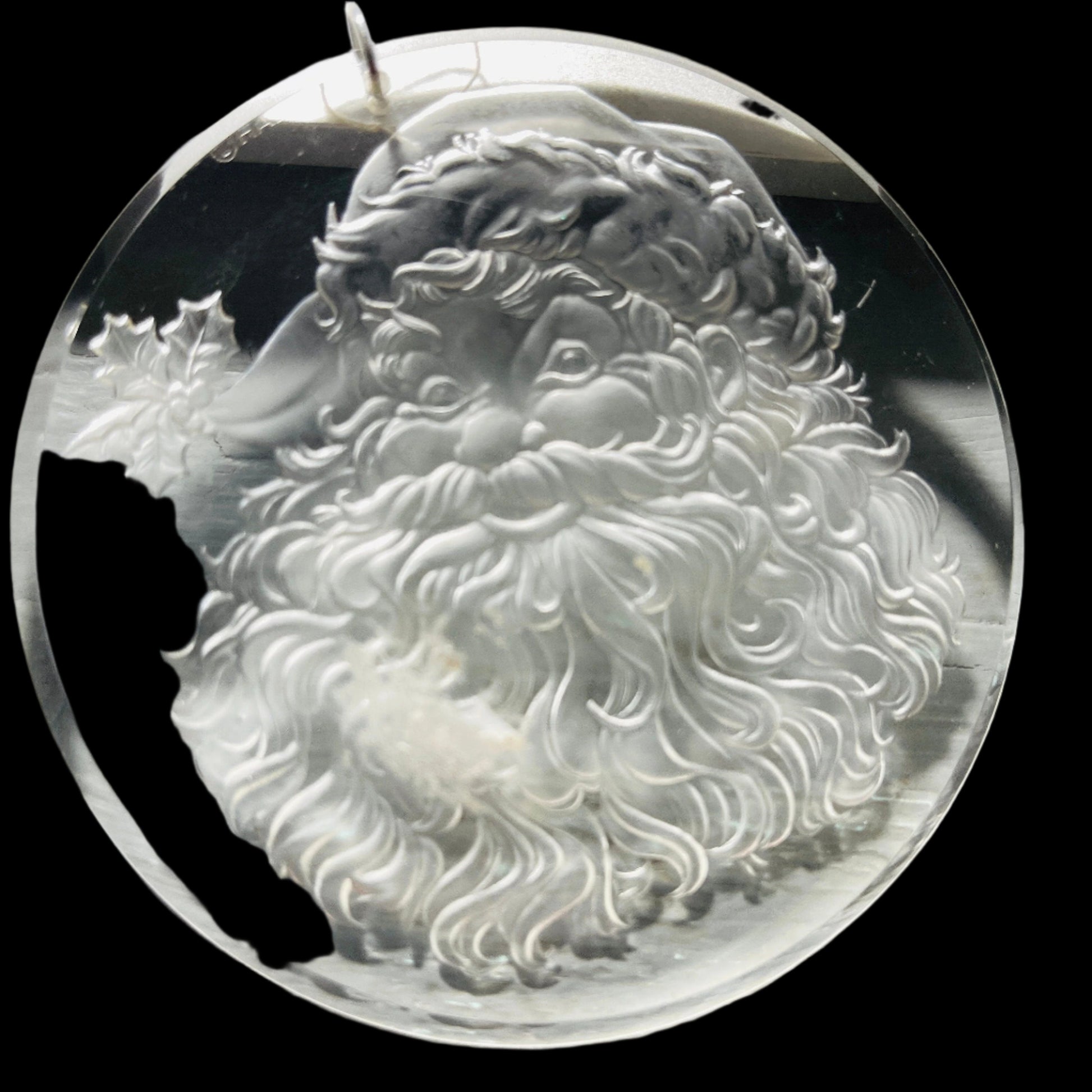 Hallmark ,Santa, Holiday Highlights, Vintage 1978, Acrylic Keepsake Ornament, QX3076, Rare