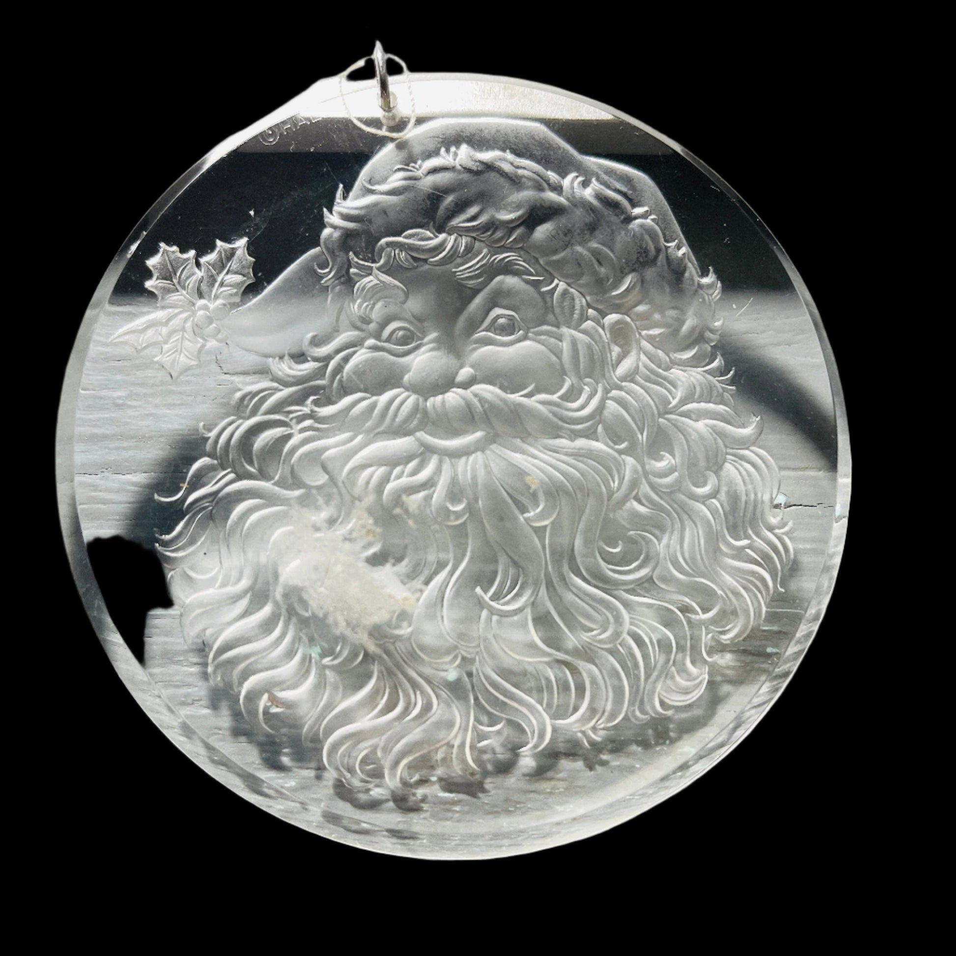 Hallmark ,Santa, Holiday Highlights, Vintage 1978, Acrylic Keepsake Ornament, QX3076, Rare