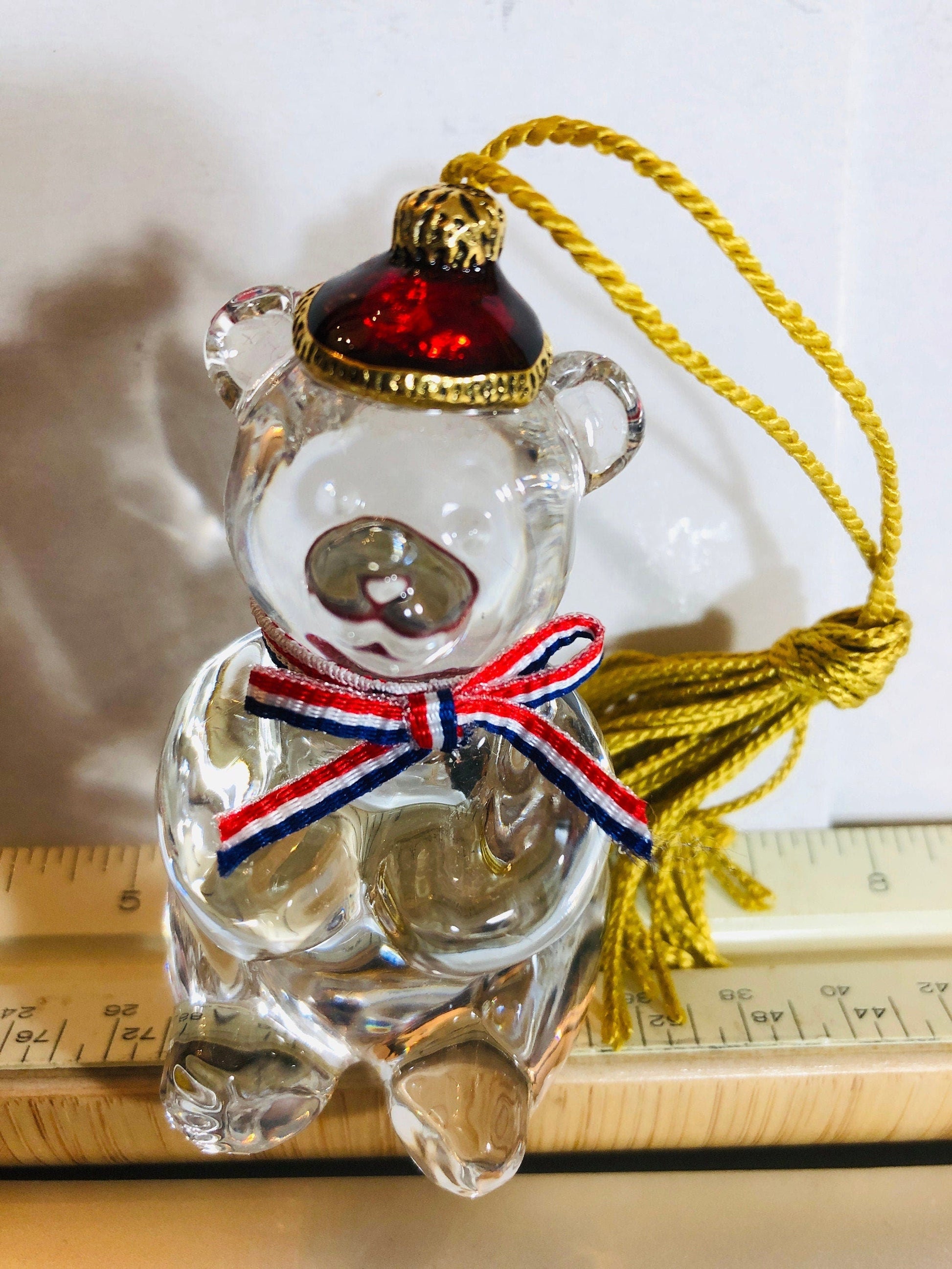 Gorham, Teddy's 100th Anniversary,Patriotic Lead Crystal 3D Ornament