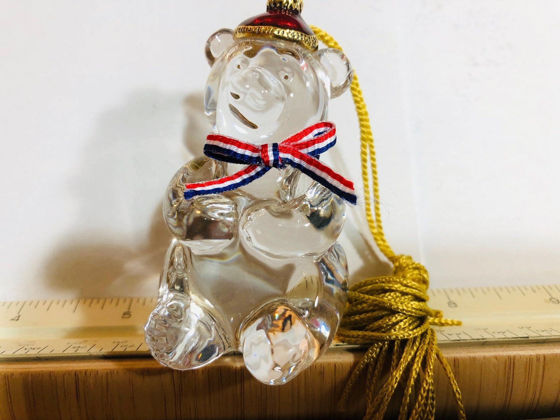 Gorham, Teddy's 100th Anniversary,Patriotic Lead Crystal 3D Ornament