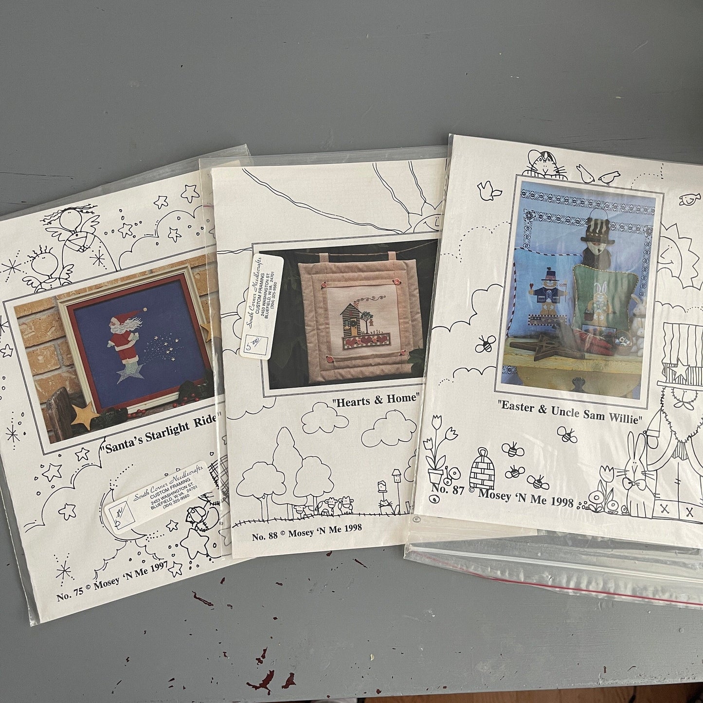 Mosey 'N Me Choice of 3 Vintage Counted Cross Stitch Charts See Variations*