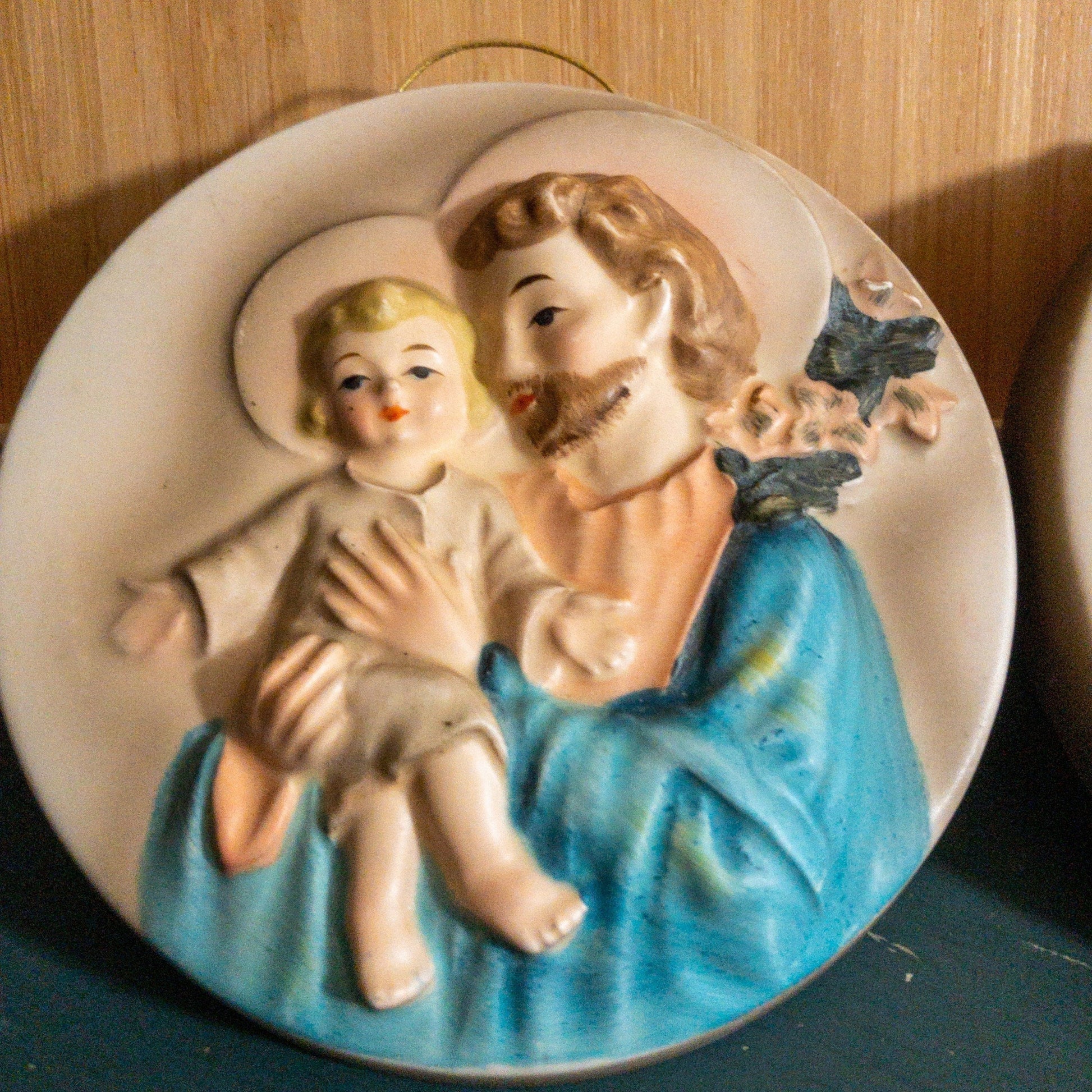 A Napco Ceramic, Baby Jesus with Joseph Vintage 1960s*