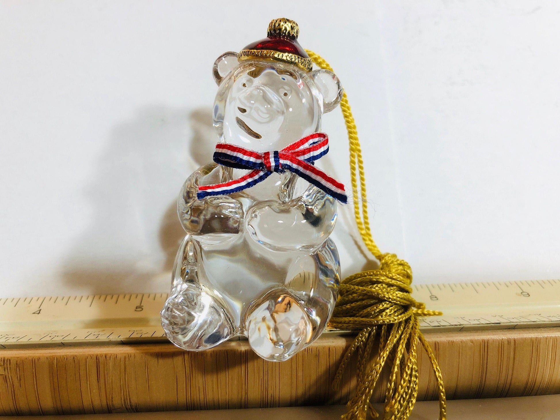 Gorham, Teddy's 100th Anniversary,Patriotic Lead Crystal 3D Ornament