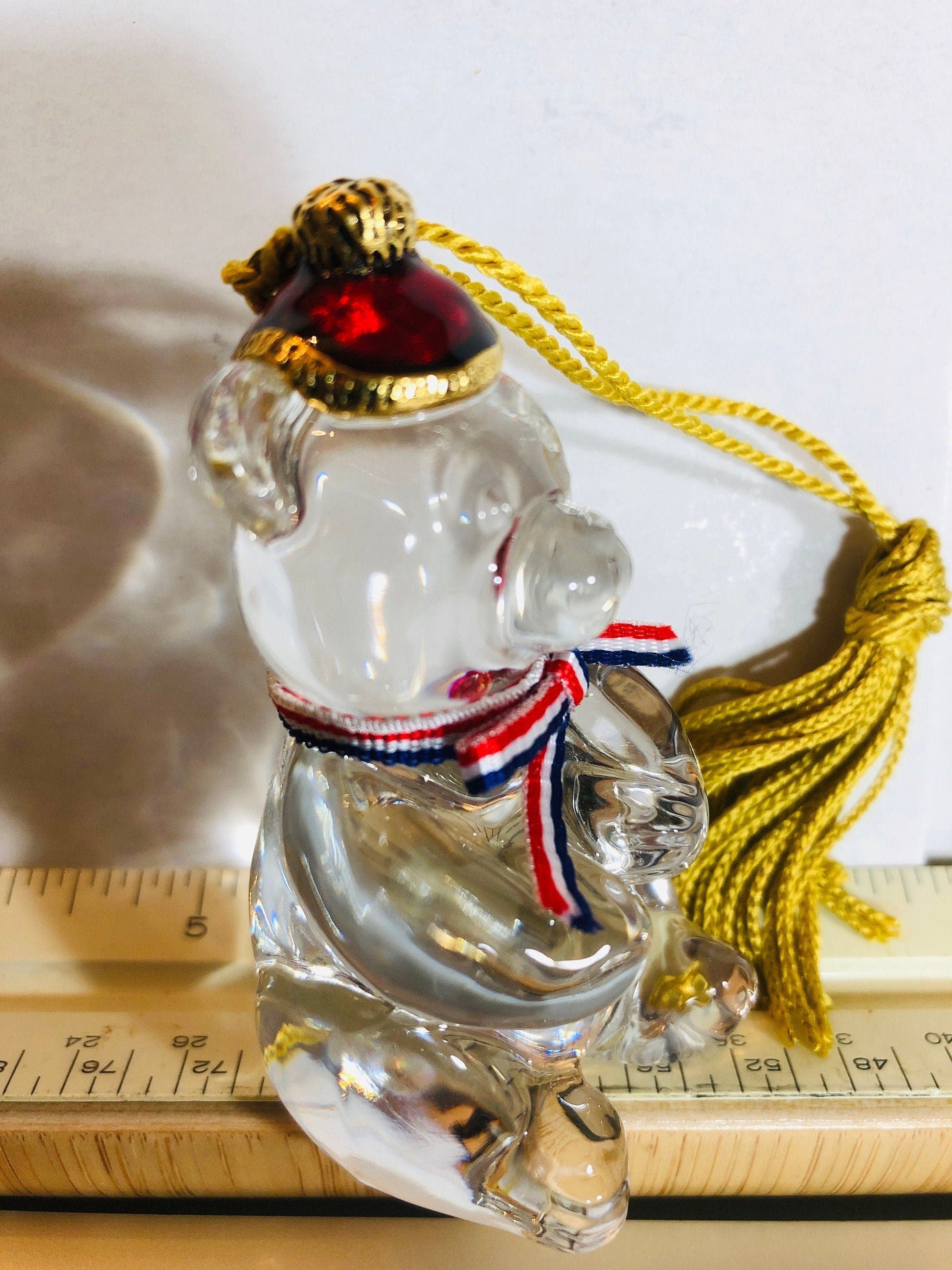 Gorham, Teddy's 100th Anniversary,Patriotic Lead Crystal 3D Ornament
