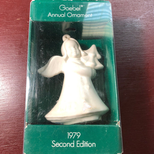 Porcelain Angel, House of Goebel, Annual Ornament, Vintage 1979, by Jahres-Weihnachts-Schmuck, Second Edition