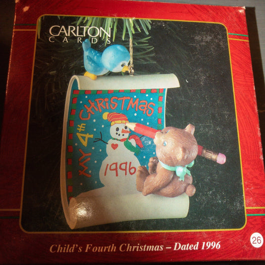 Carlton Cards, Child's Fourth Christmas, Dated 1996, Heirloom Collection Ornament