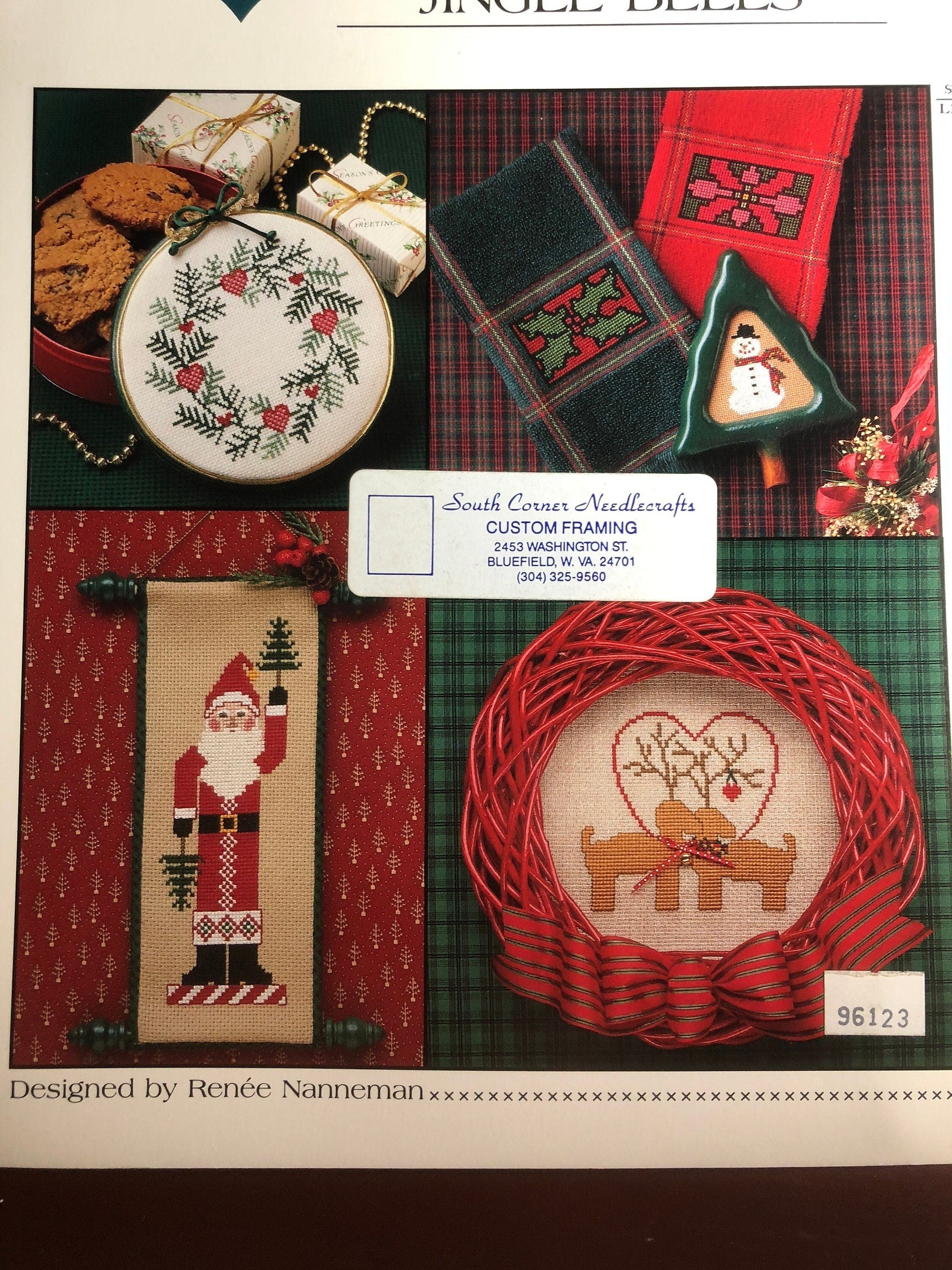 The Need'l Love Company, Jingle Bells, Designed by, Renee Nanneman, Vintage 1989, Counted Cross Stitch, Pattern Book