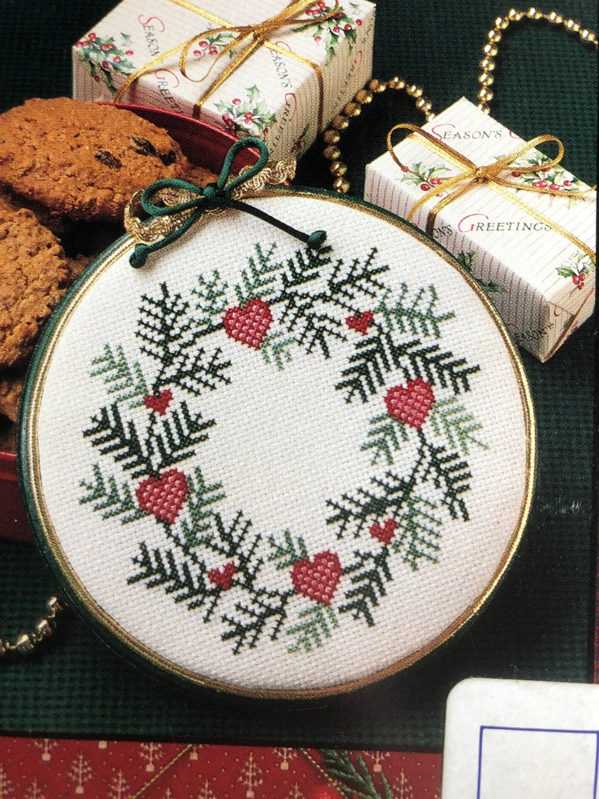 The Need'l Love Company, Jingle Bells, Designed by, Renee Nanneman, Vintage 1989, Counted Cross Stitch, Pattern Book