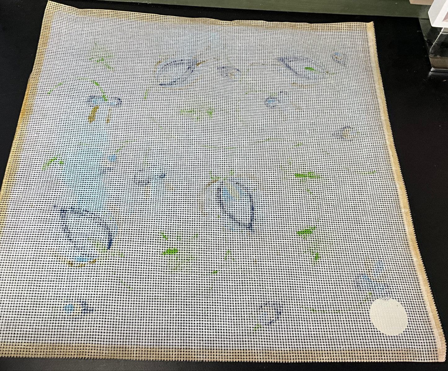 Paragon fanciful floral 16 by 16 inch hand painted canvas needlepoint with wool kit*