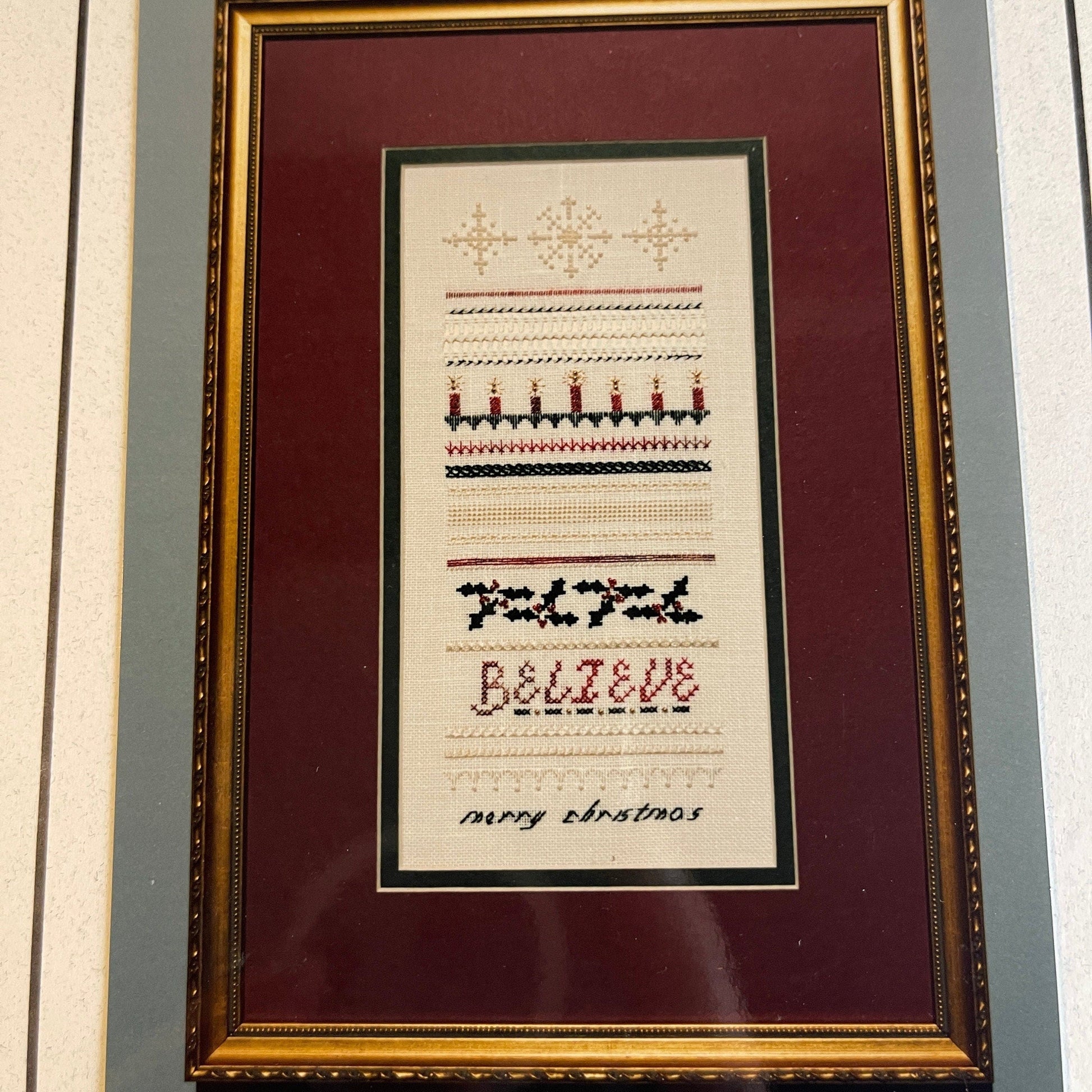 DKT Originals Set of 2 Believe & Santa's Sampler vintage 1994counted cross stitch chart