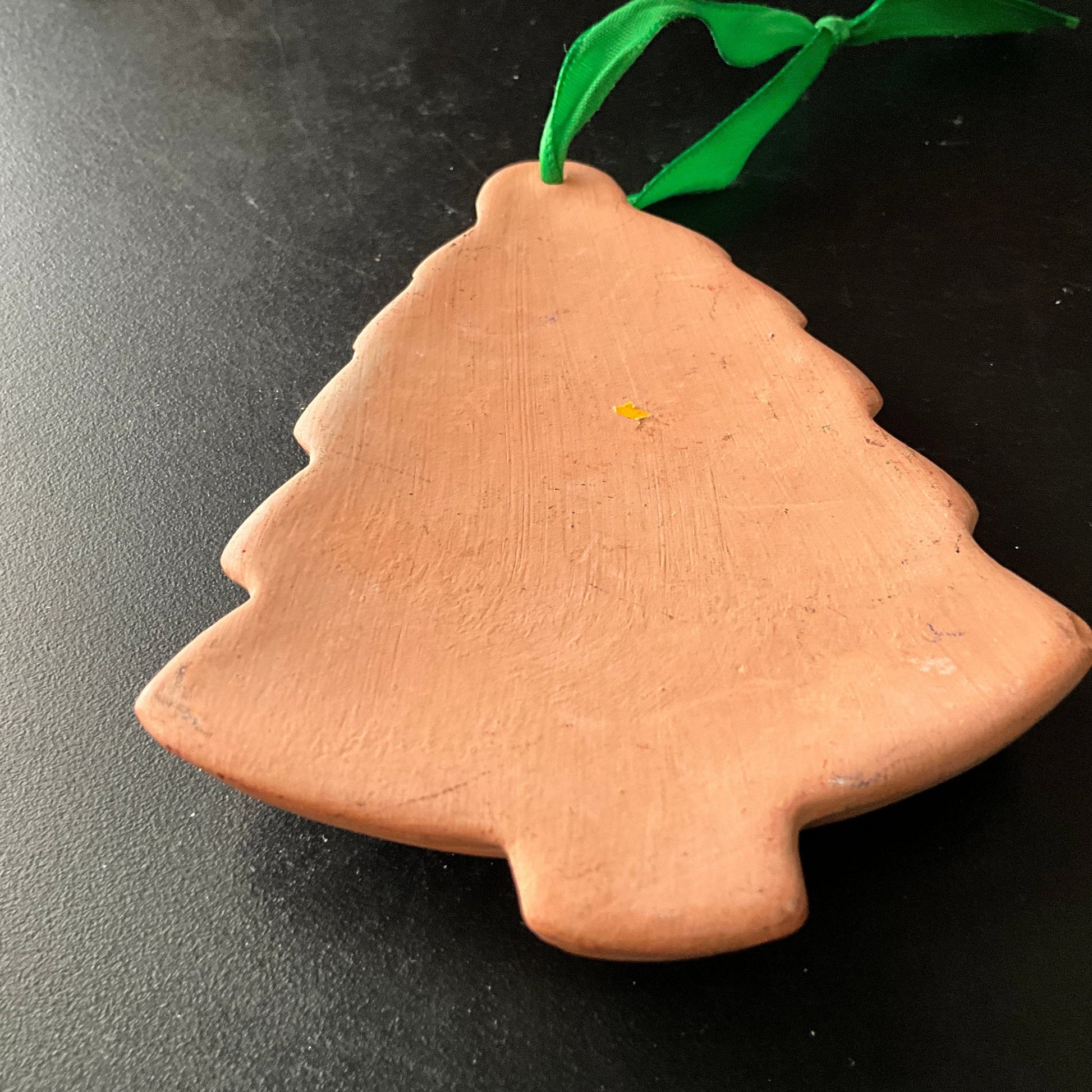 Natural Clay Christmas Tree glazed ornament