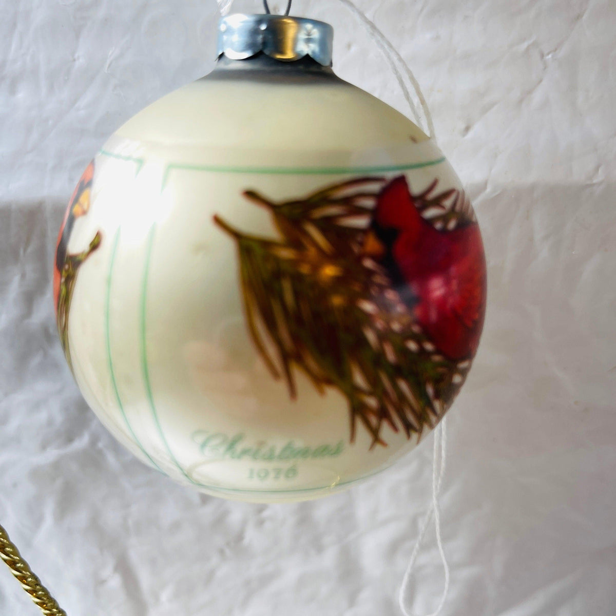 Hallmark, Cardinal, Vintage 1976, Glass Ball, Christmas Ornament, QX2051