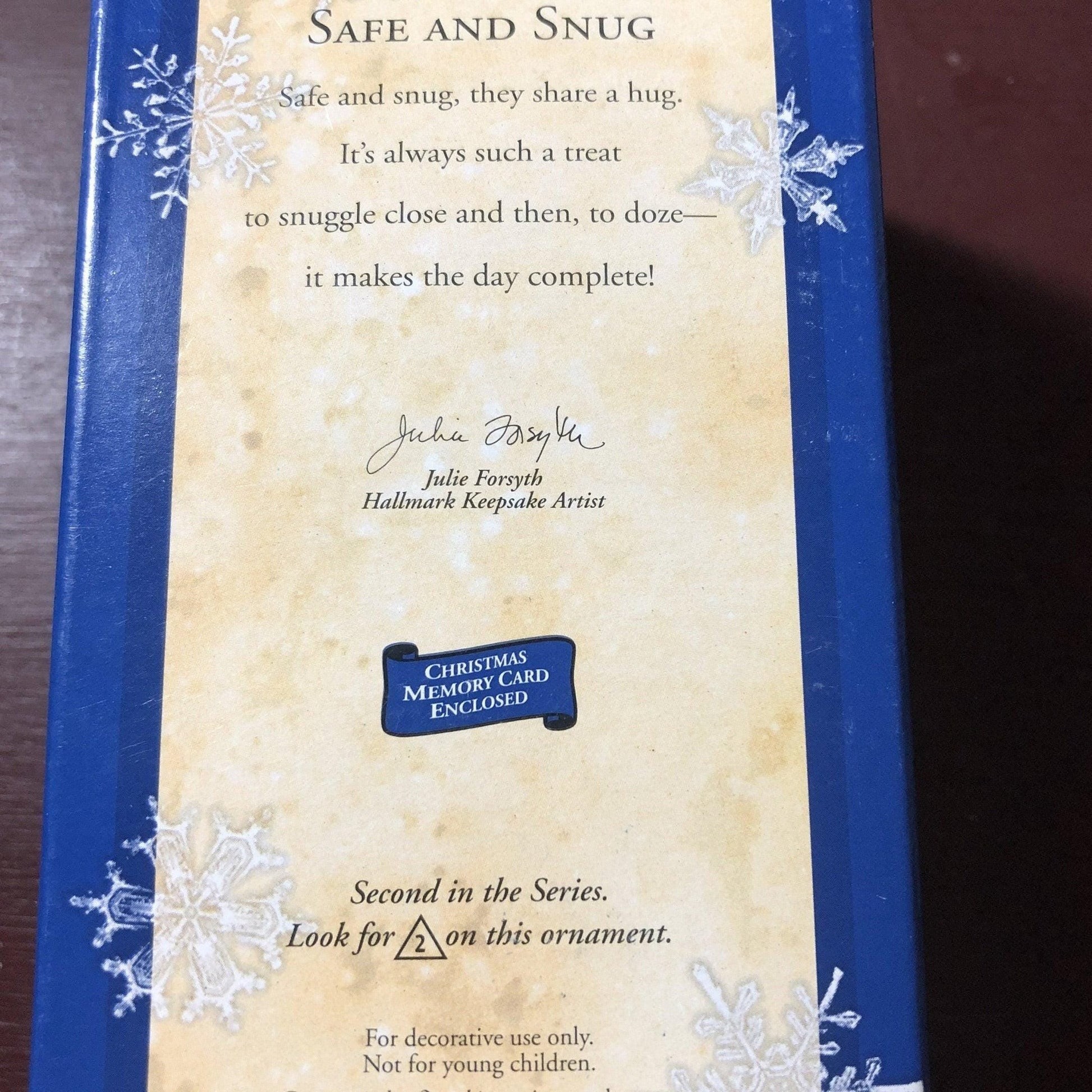Hallmark, Safe and Snug #2, Dated 2002, Keepsake Ornament, QX8036*
