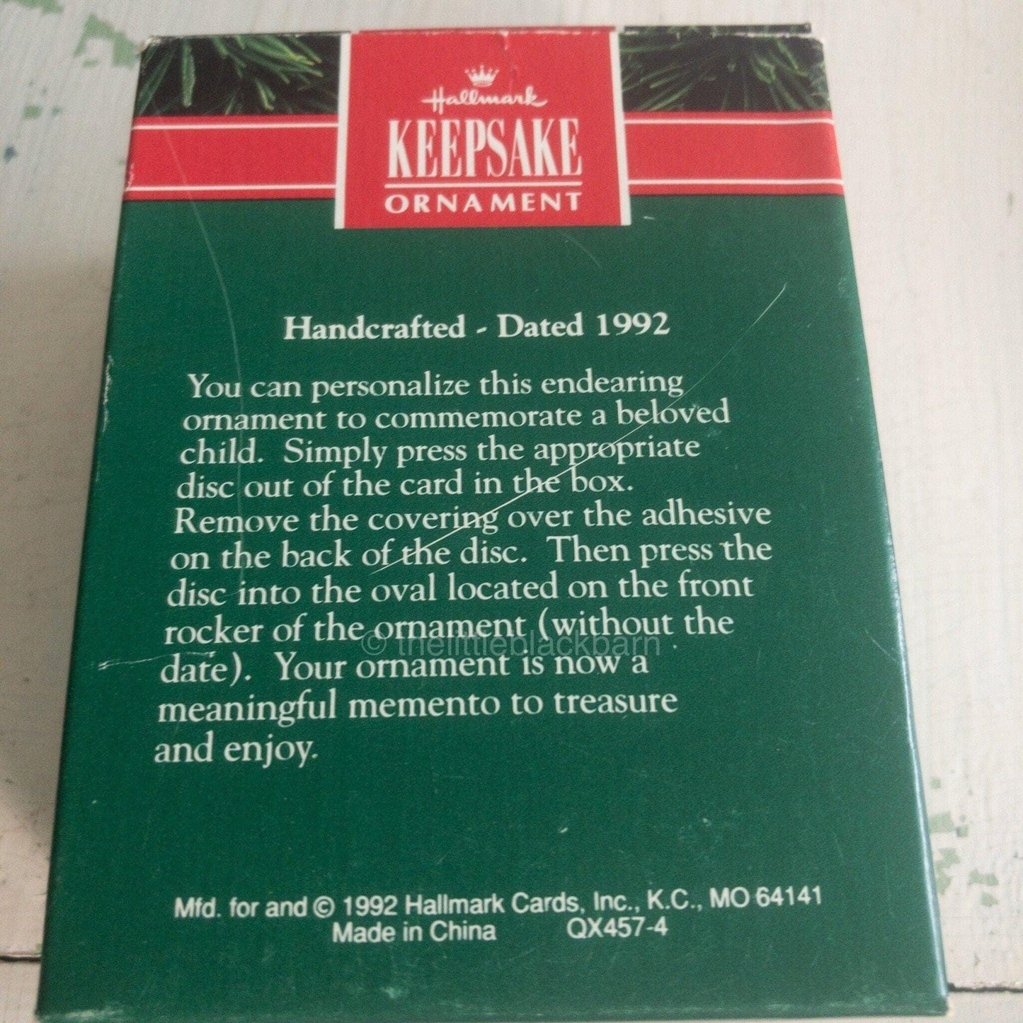 Hallmark, A Child's Christmas, Granddaughter,Dated 1992, Keepsake Ornament, QX4574* *Rocking Horse, Dated 1992, Keepsake Ornament,