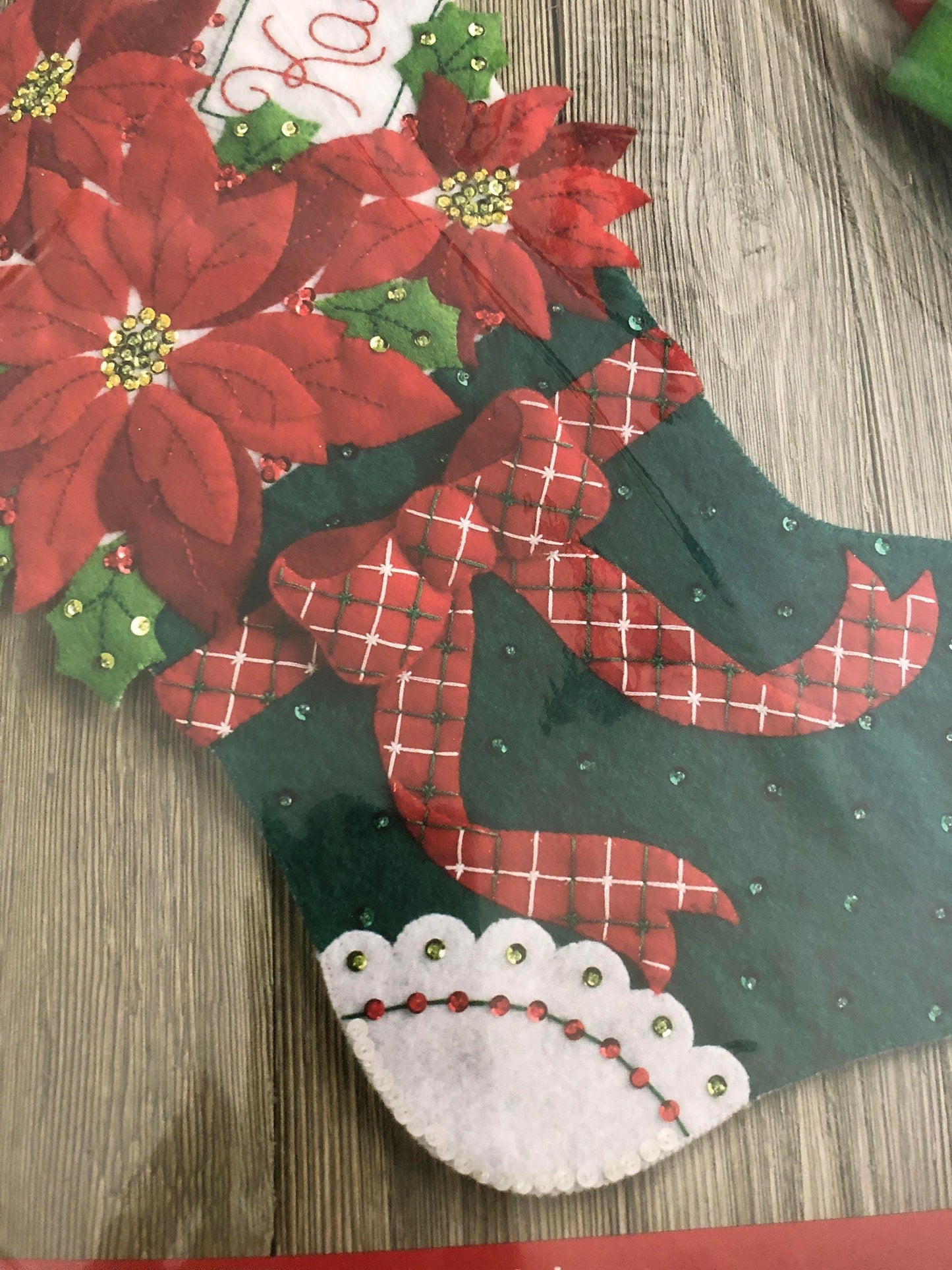 Plaid Bucilla Felt Christmas Christmas Poinsettia Kit 18", Includes Everything You Need to Make This Beautiful Felt Stocking