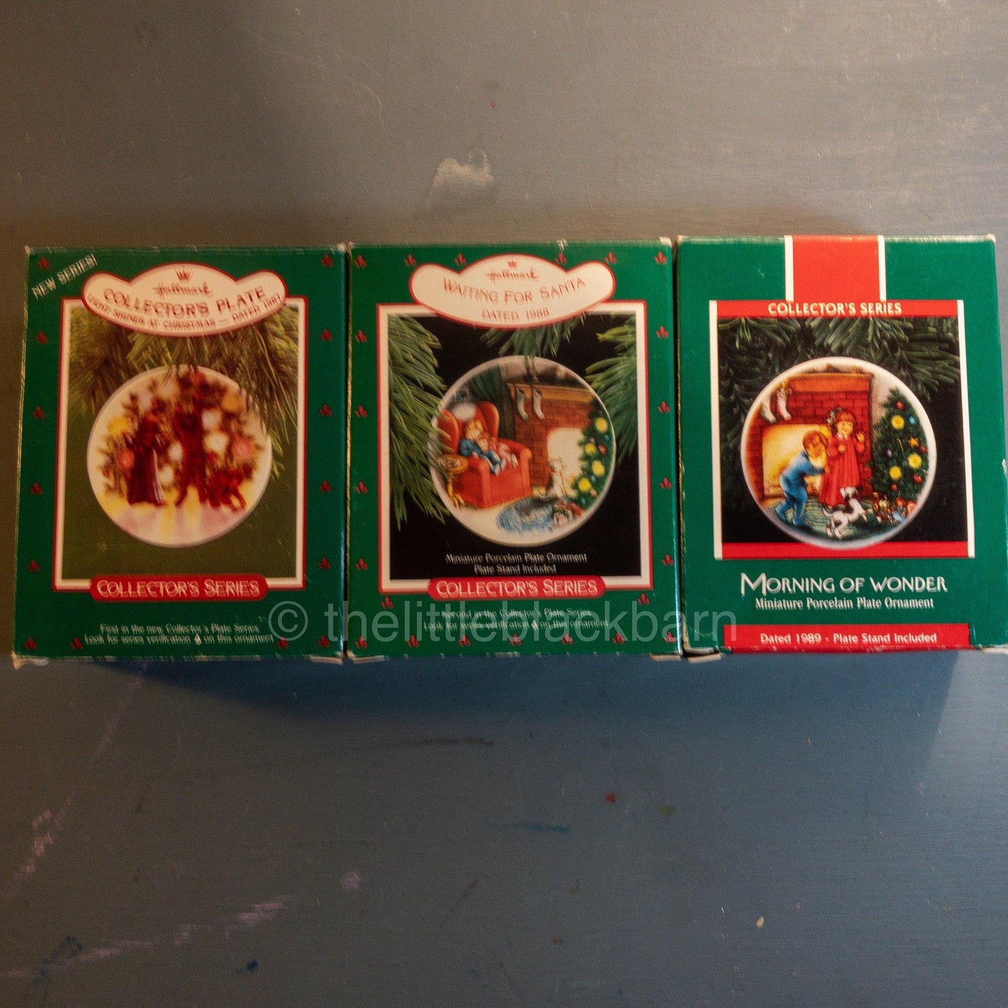 Hallmark, Set Of 3, Collector's Plate Series, 1987, 1988, 1989, Keepsake Ornaments, See Description*