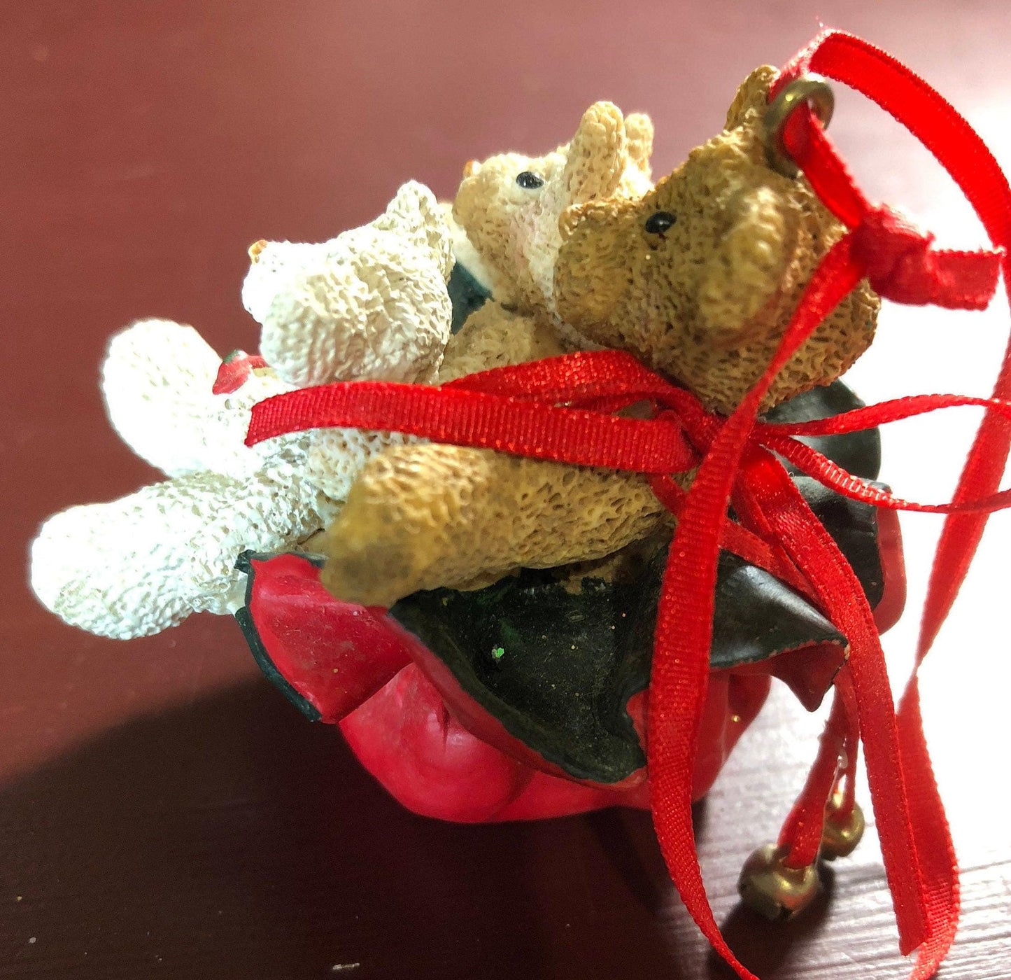 Three Bears in Santa's Sack, Kurt Adler, Vintage, Christmas, Ornament