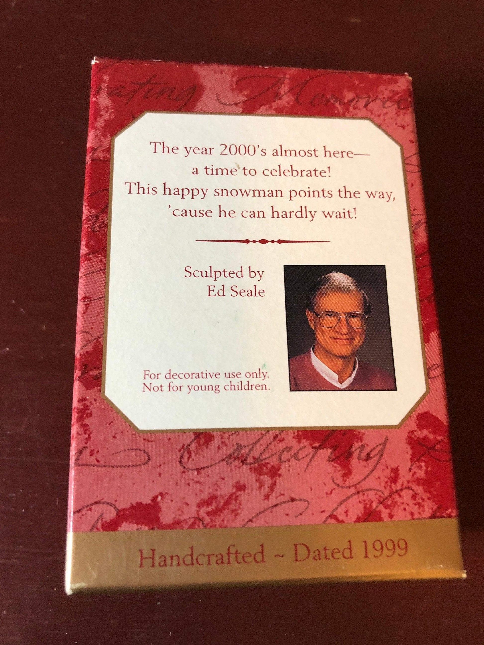 Hallmark, Millennium Snowman, Dated 1999, Keepsake Ornament, QX8059