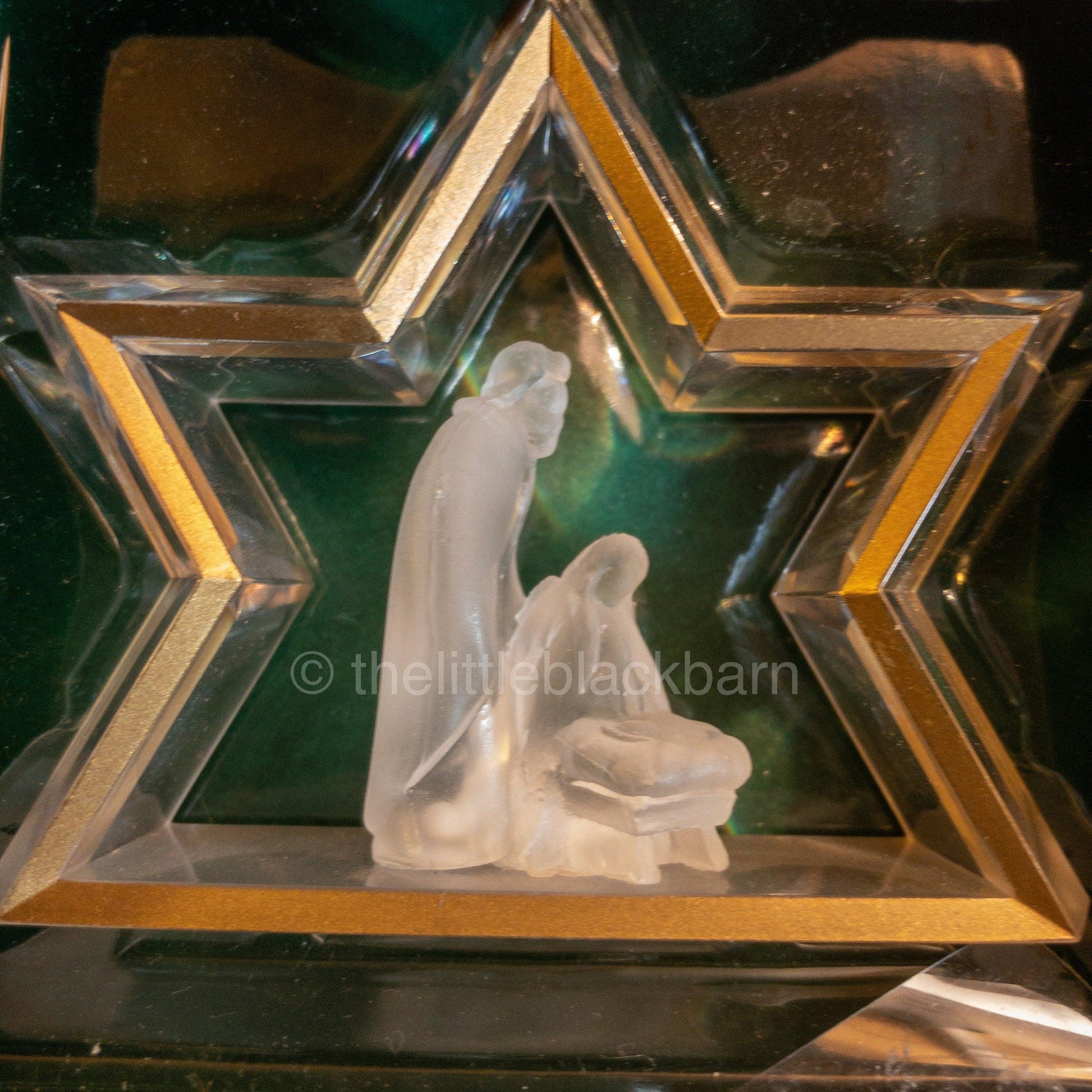 Hallmark, Miniature Creche, Forth In A Series, Vintage 1984, Acrylic Ornament, QX4034