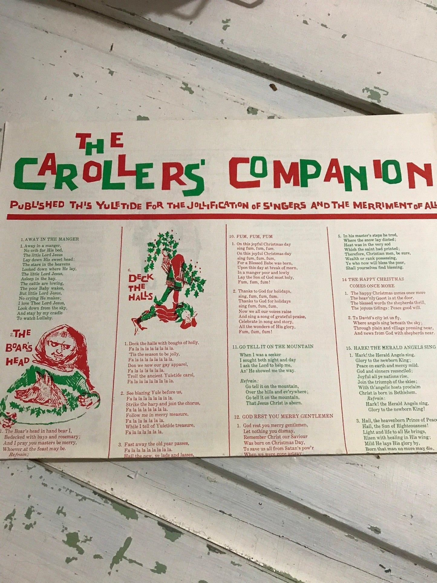 Christmas Sing Along with 8 The Carolers' Companion song sheet Vintage 1960s