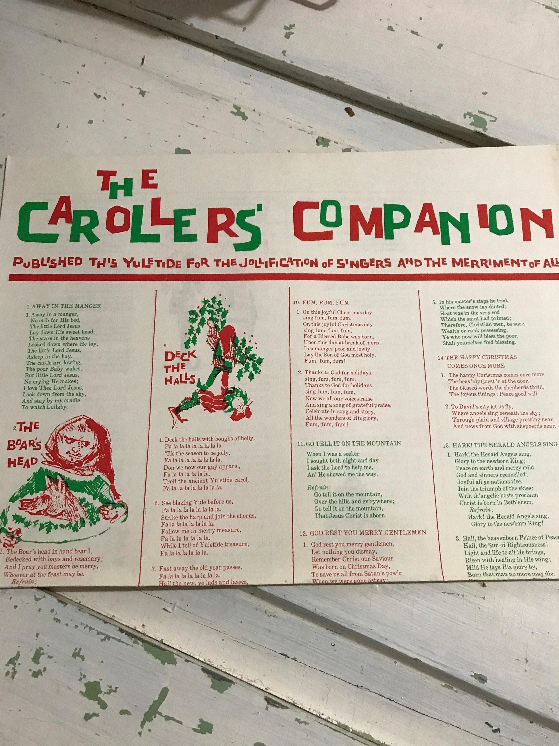 Christmas Sing Along with 8 The Carolers' Companion song sheet Vintage 1960s