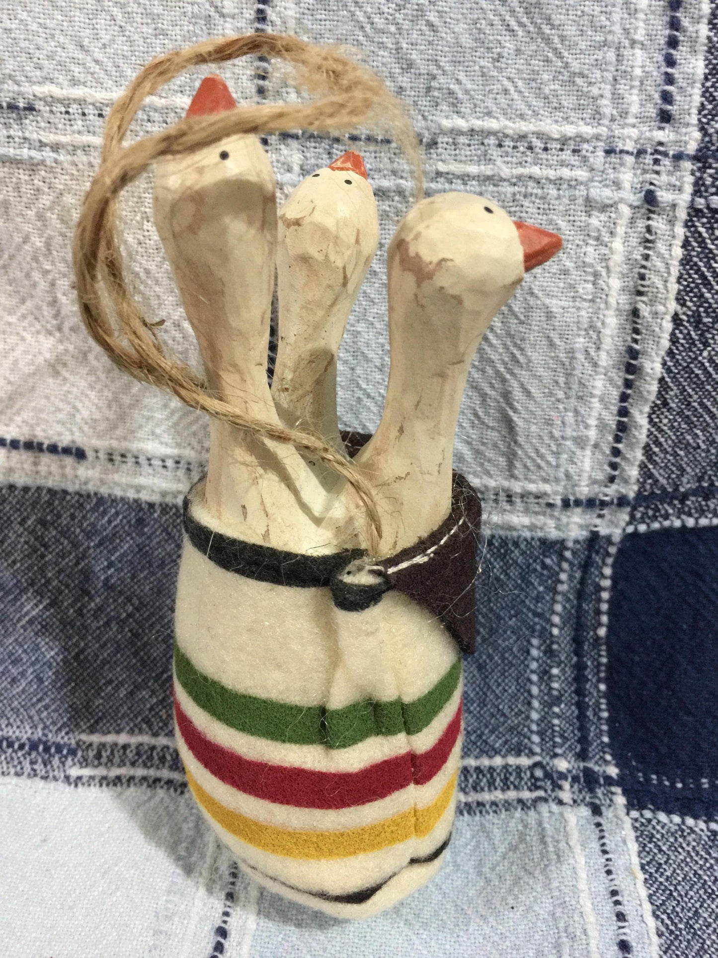 Three Geese in a Bag Vintage Ornament