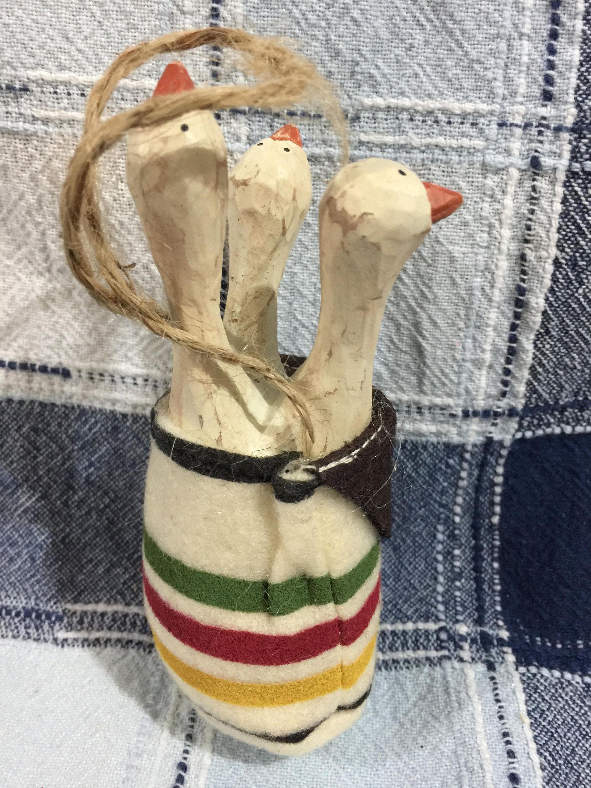 Three Geese in a Bag Vintage Ornament