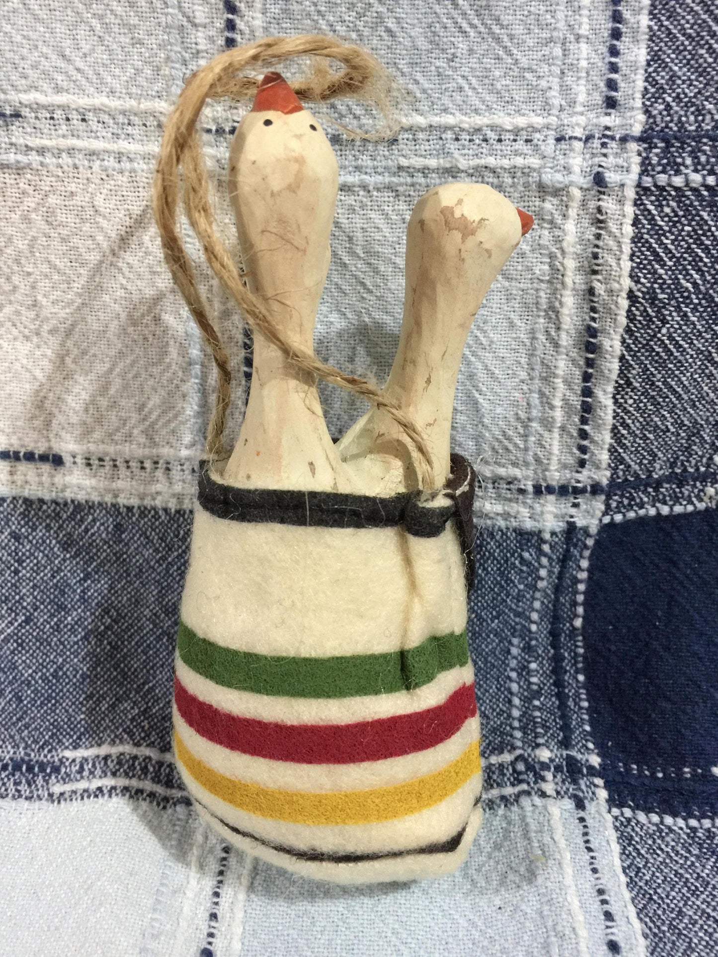 Three Geese in a Bag Vintage Ornament